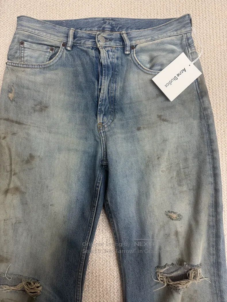 Acne Studios Acne Studios Mud Dyed Ripped Denim Jeans Size US 31 - 3 Thumbnail