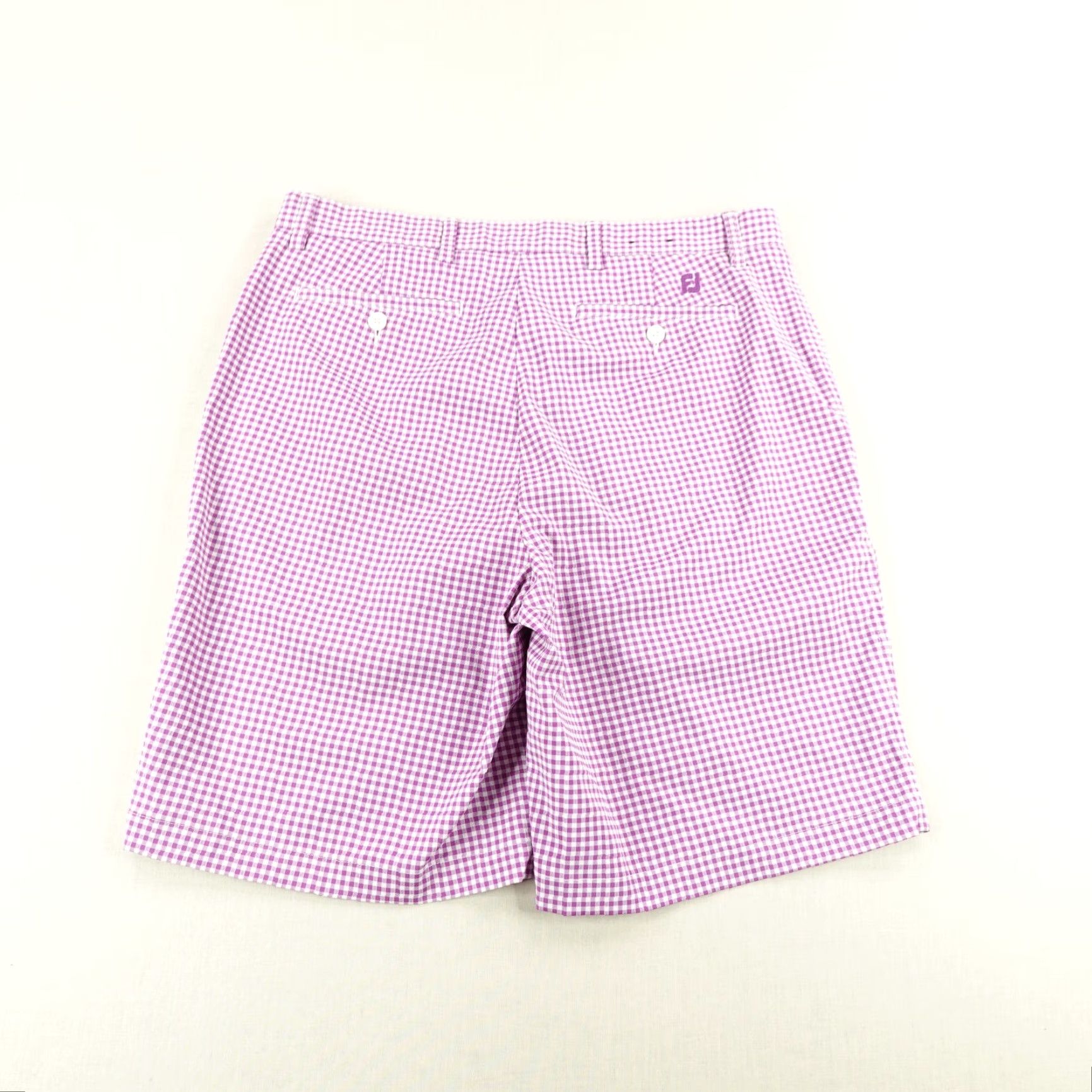 Footjoy Footjoy Shorts Mens 34 Purple White Gingham Check Chino Performance Flex Golf Size US 34 / EU 50 - 5 Thumbnail