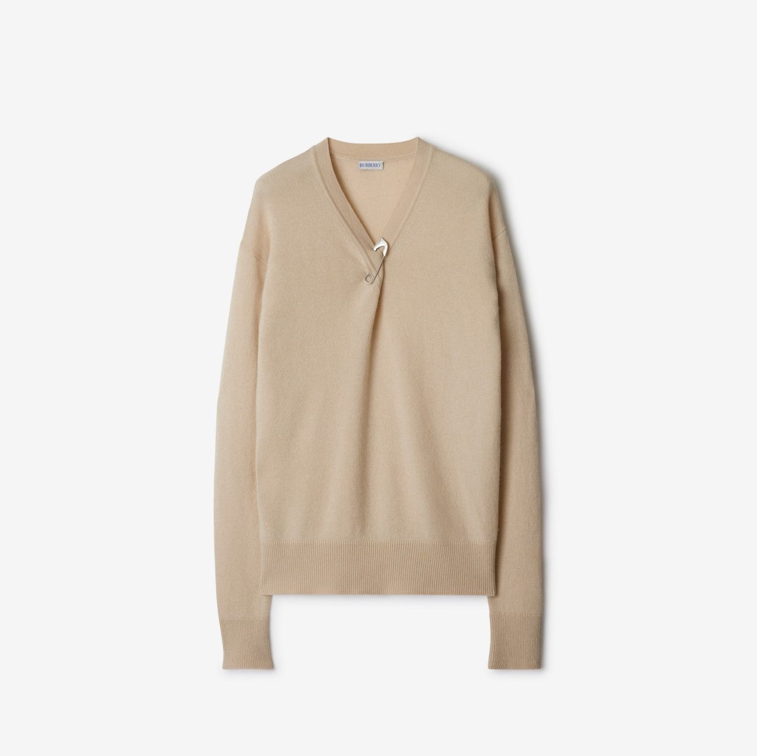 Burberry o1w1db10426 V-Neck Sweater in Beige Size S / US 4 / IT 40 - 1 Preview