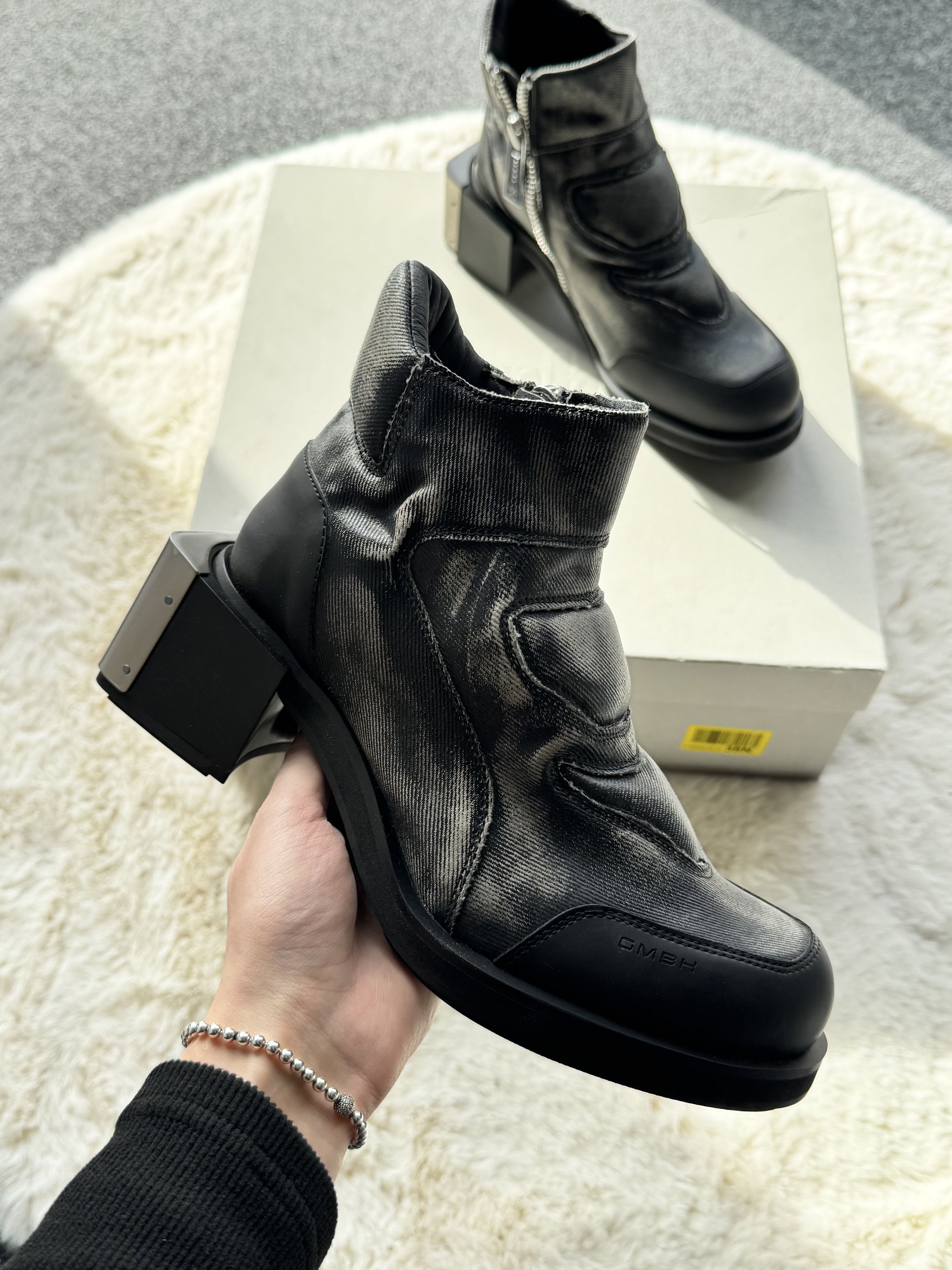 GmbH GmbH Baris black ankle boots heels on pole 37 Size US 7 / IT 37 - 1 Thumbnail