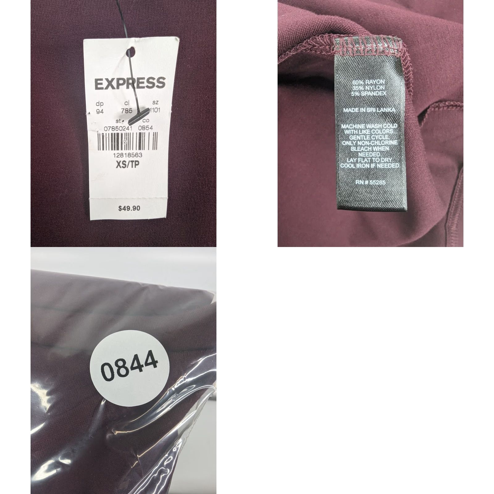 Express NWT Express Burgundy Ponte Knit Balloon Sleeve Shift Dress Stretch Women's XS Size XS / US 0-2 / IT 36-38 - 8 Thumbnail