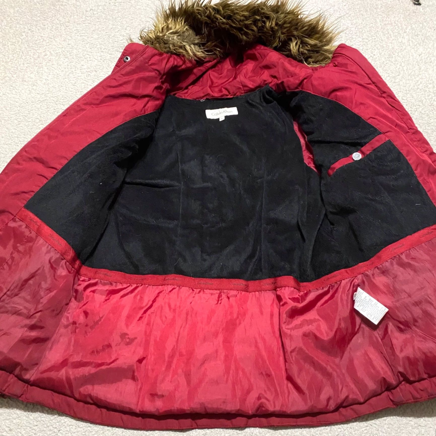 Calvin Klein Calvin Klein Womens Jacket M Red Parka Hooded Full Zip Puffer Cozy Weathergear Insulated Streetwear Size M / US 6-8 / IT 42-44 - 7 Thumbnail