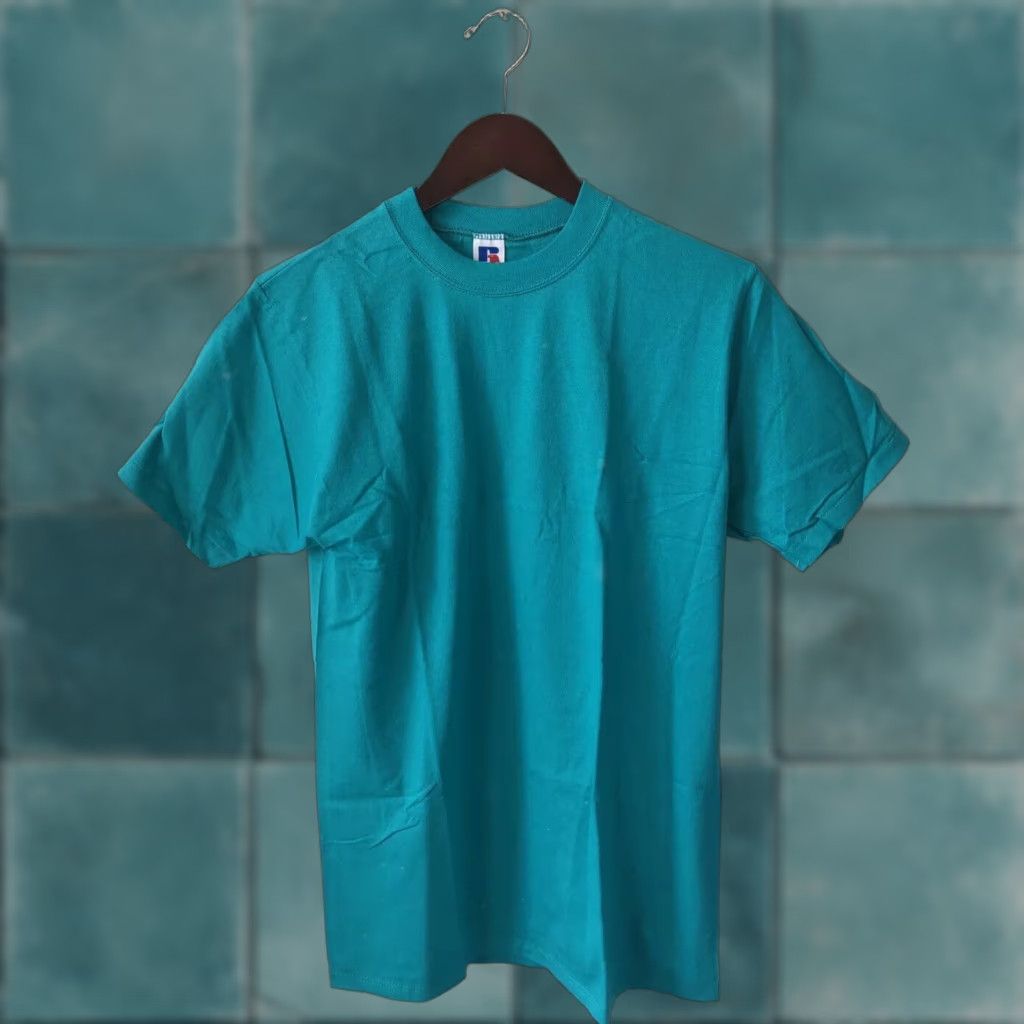 Russell Athletic VINTAGE Russell Athletic Crewneck T-Shirt Mens M 90s Teal NWT Deadstock 1990s United States Cotton Short Sleeve Crew Neck Men Size US M / EU 48-50 / 2 - 1 Thumbnail