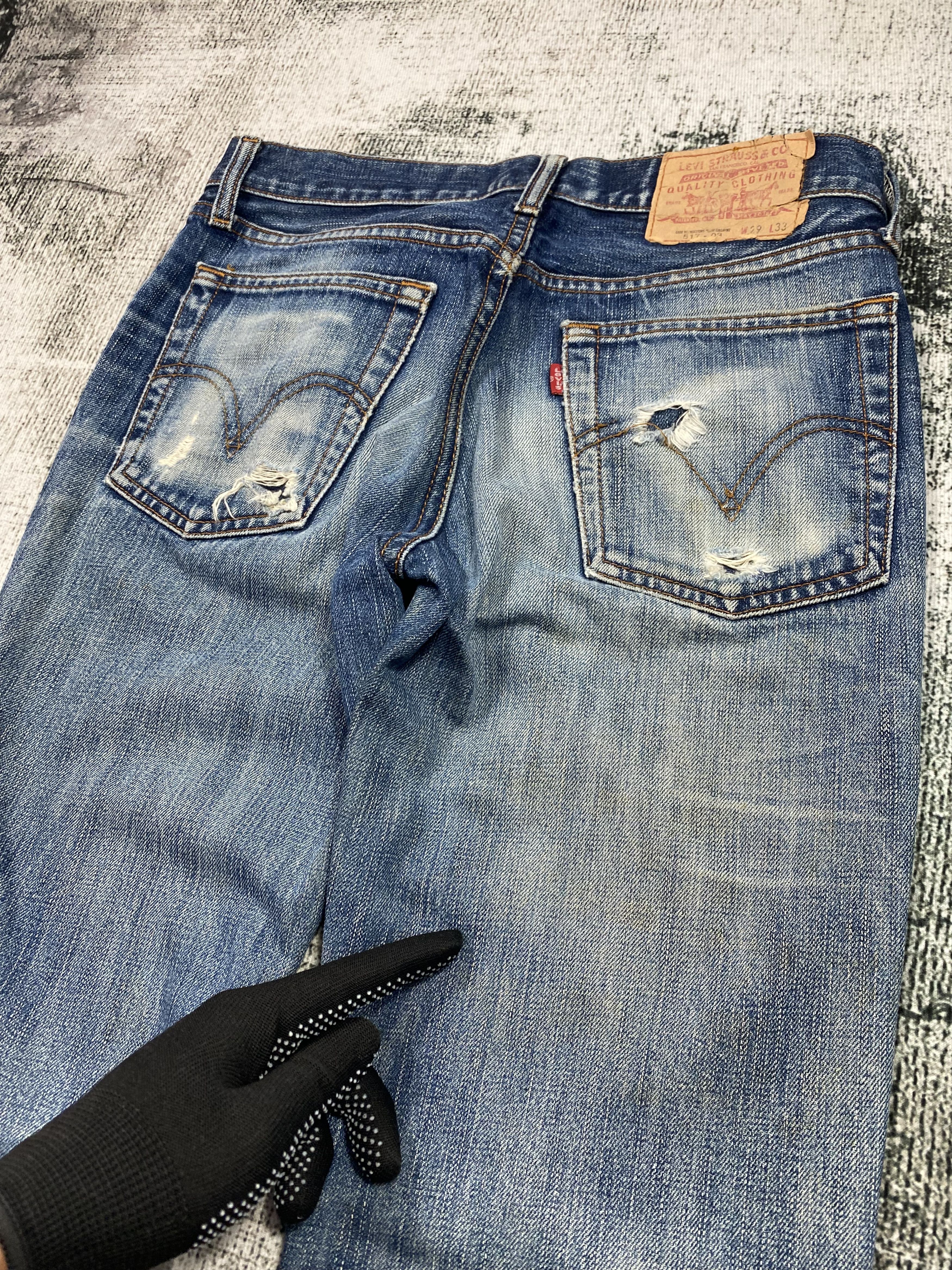 Levi's SICKS💥 517 Jeans Bootcut Blue Distressed Vintage Size US 29 - 11 Thumbnail