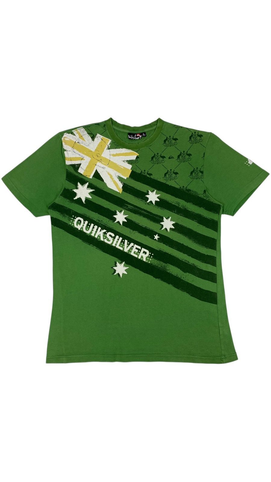Y2K Quiksilver Australia Iconic Design Flag Skate T-shirt