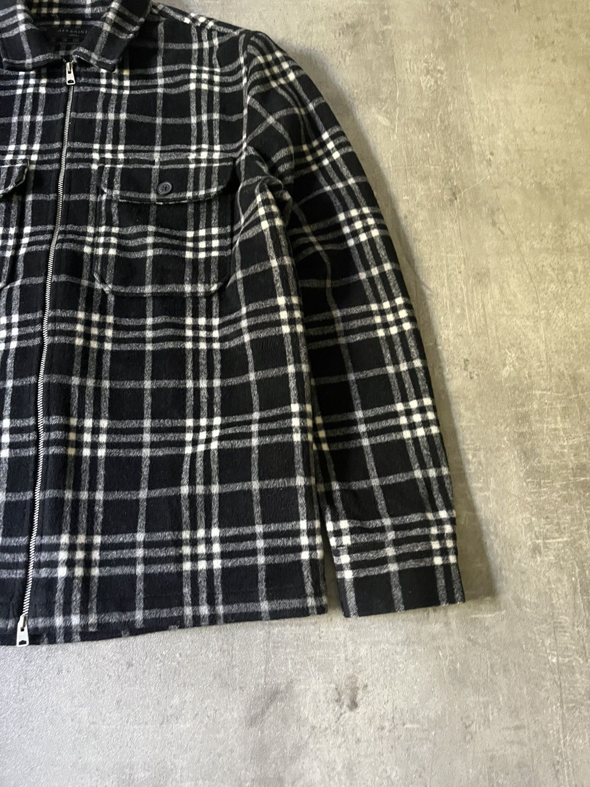 Allsaints Allsaints wool checkered zip jacket white black Size US S / EU 44-46 / 1 - 3 Thumbnail