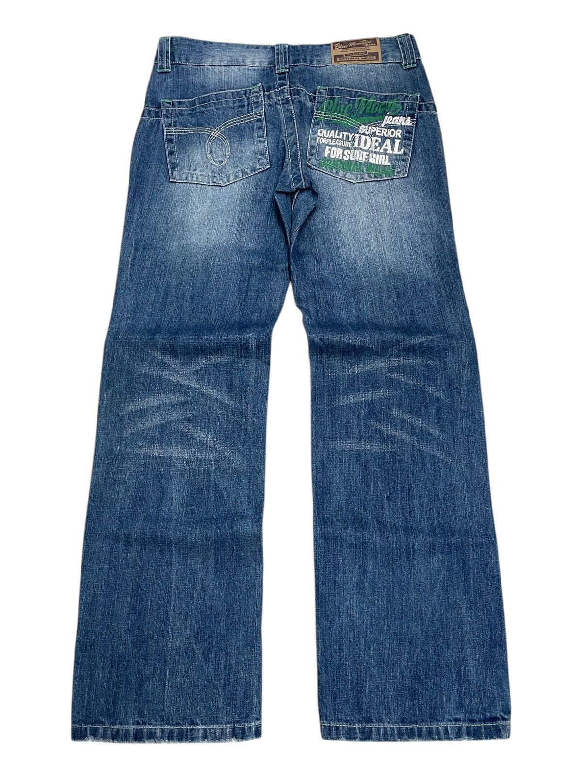 Blue Blue Japan Blue Moon Blue Wide Surf Y2K Style Back Pocket Printed Size US 30 / EU 46 - 2 Thumbnail