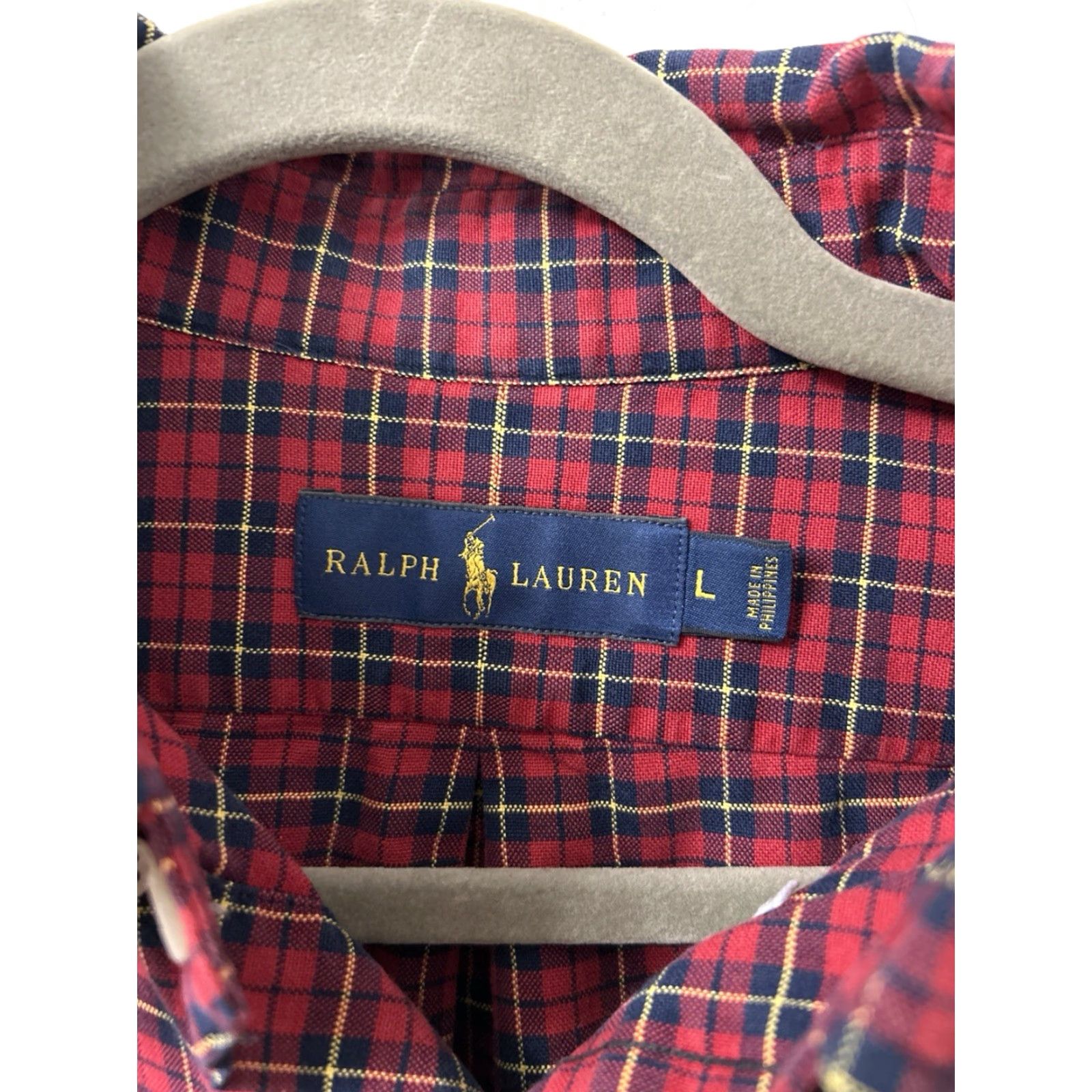 Ralph Lauren Ralph Lauren Shirt Mens Large Red Oxford Plaid Button Down L/S Blue Pony Button-Up Shirts Size US L / EU 52-54 / 3 - 6 Thumbnail