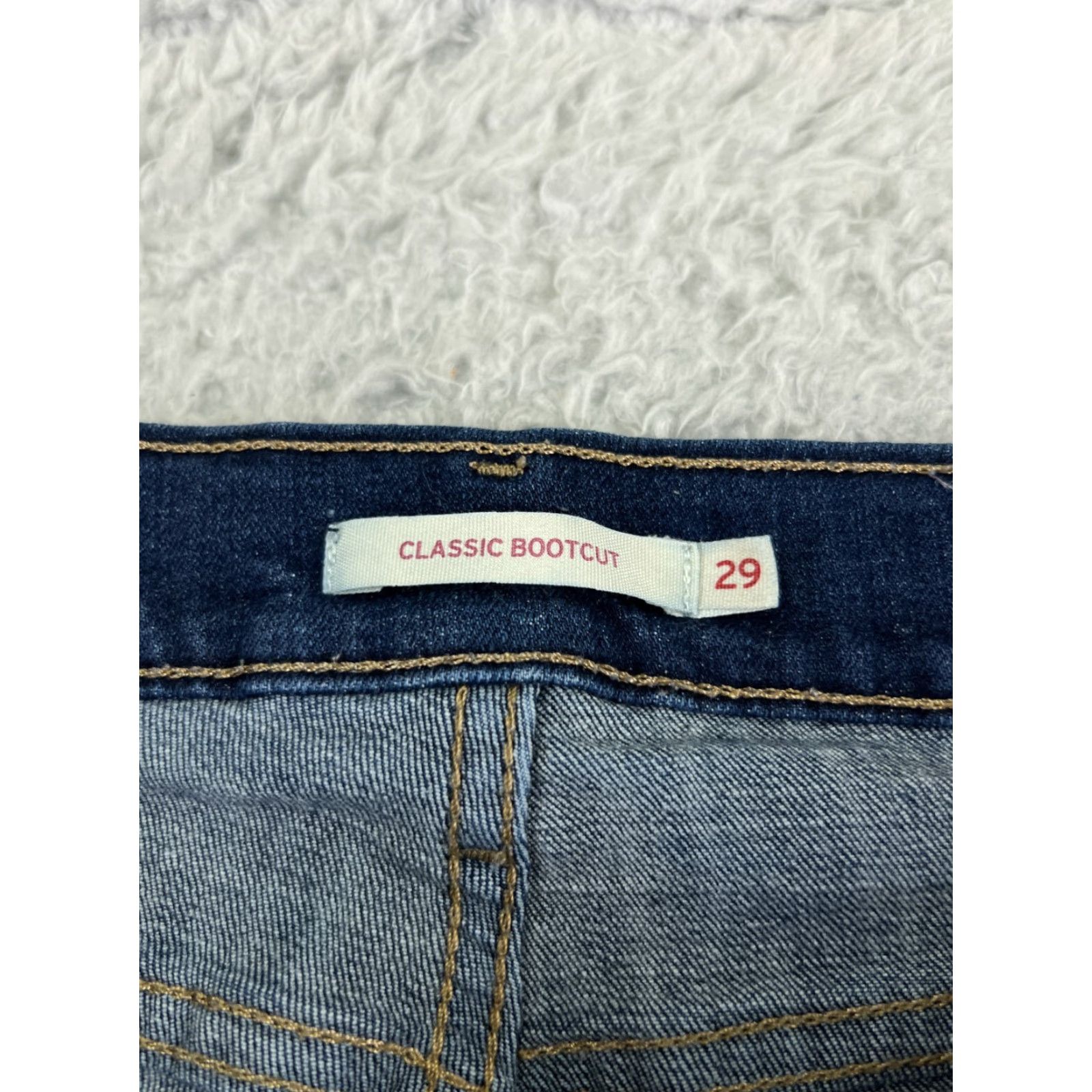 Levi's Levi's Jeans Womens 29 Blue Denim Bootcut 5-Pocket Stretch Classic Regular 28x27 Dark Blue Jeans Womens Mens Size 29" - 6 Thumbnail