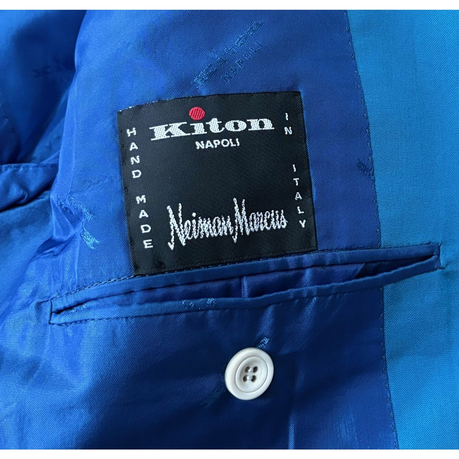 Kiton $8300 NWT KITON Napoli Blue Silk Wool Blazer 3 Button 46/56R Size 46R - 9 Thumbnail