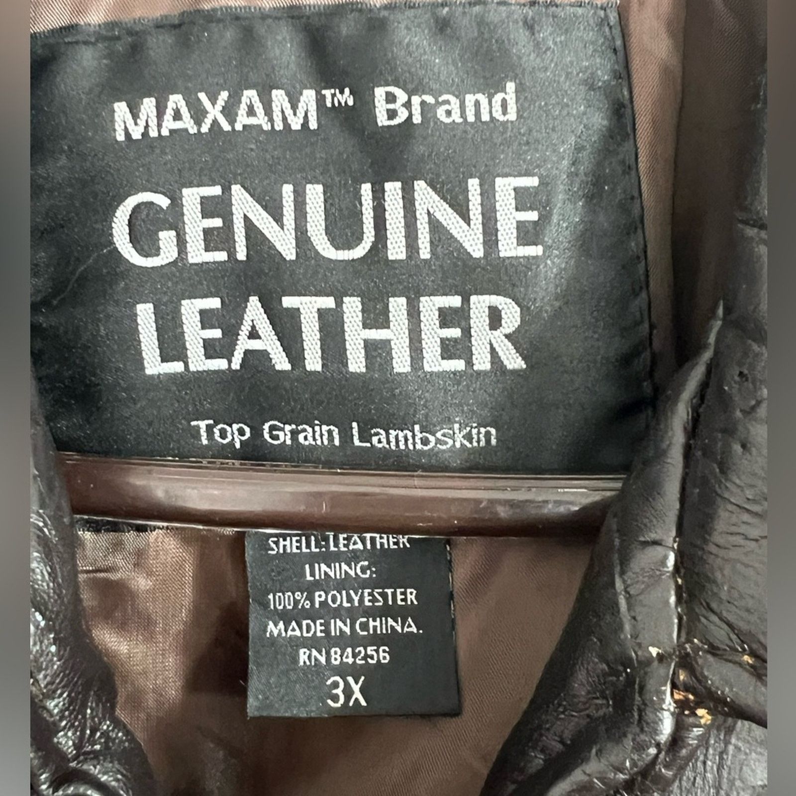 Vintage Maxam Leather Italian Mosaic Top Grain Lambskin Jacket 3XL Size US XXL / EU 58 / 5 - 6 Thumbnail