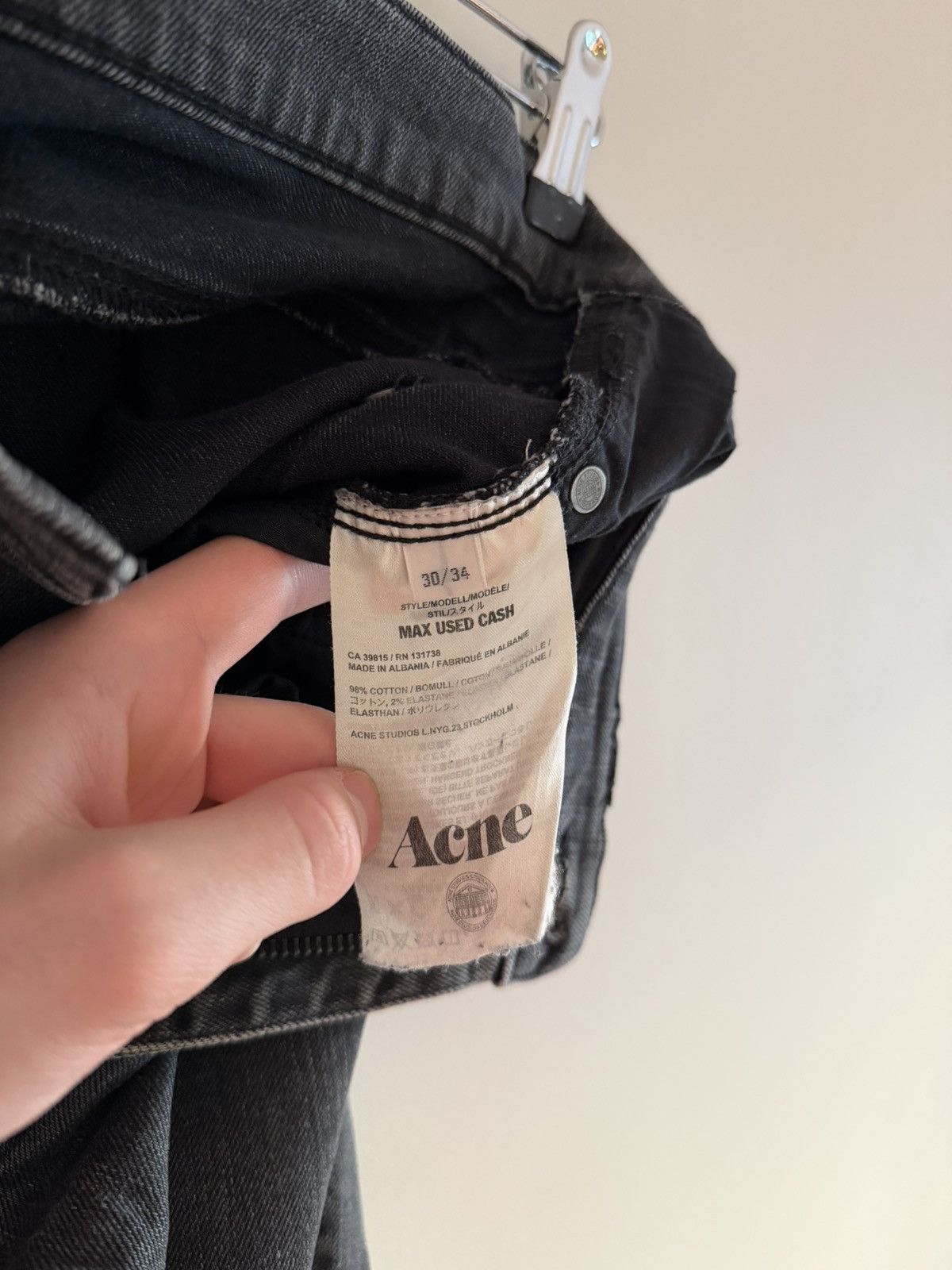 Acne Studios Acne Studios Max Used Cash Washed Black Slim Jeans Size US 30 / EU 46 - 7 Thumbnail