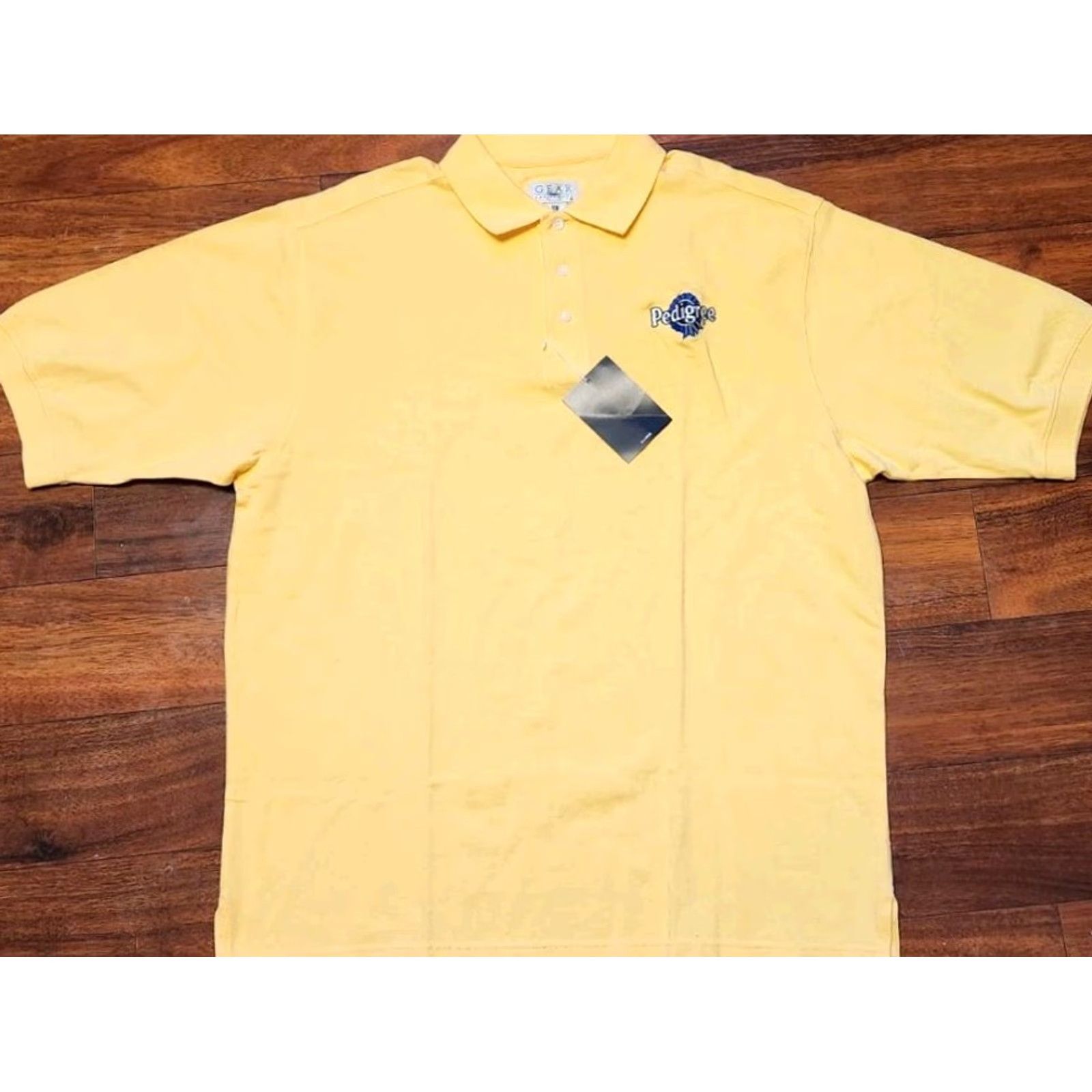 Vintage PEDIGREE Polo Shirt Men's XL Gear For Sports Yellow Embroidered Short Sleeve NWT Size US XL / EU 56 / 4 - 4 Thumbnail