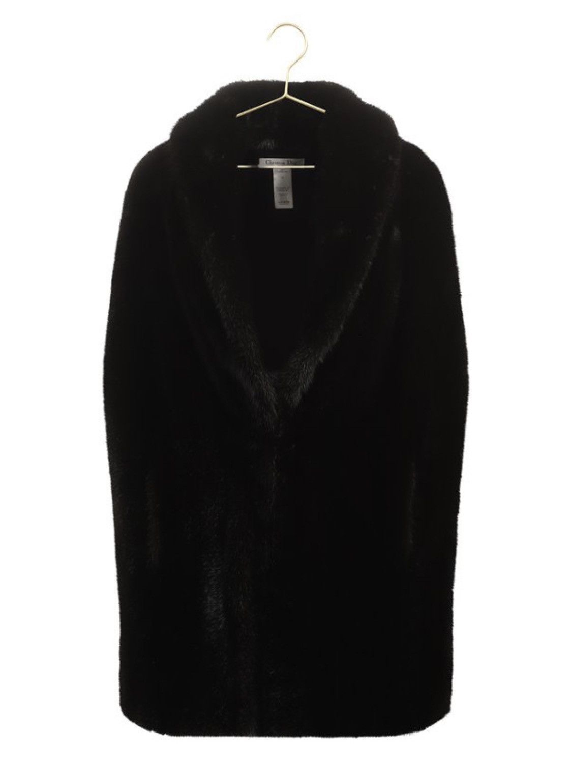 image of Christian Dior Mink Fur Silk Lining Cape Poncho Jacket in Black, Women's