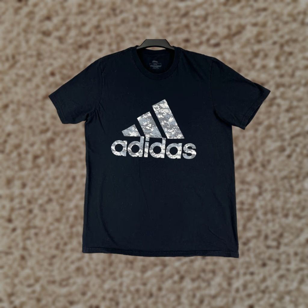Adidas Adidas Shirt Men Medium Black Digital Camo Logo Short Sleeve Brand Cotton Crew Size US M / EU 48-50 / 2 - 1 Thumbnail