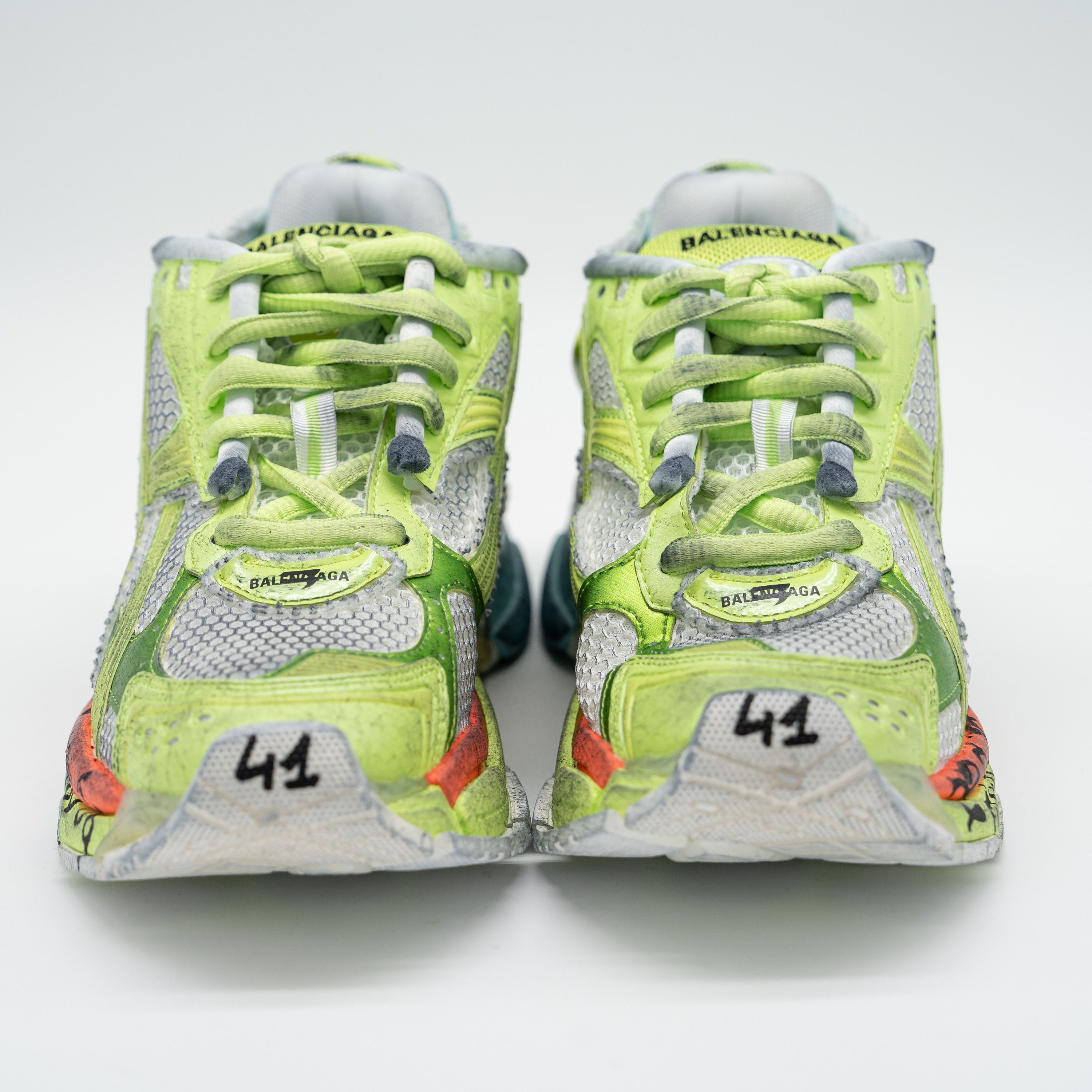 Balenciaga 41eu 8 US Balenciaga Runner Sneakers White Neon Green Yellow Size US 8 / EU 41 - 2 Thumbnail