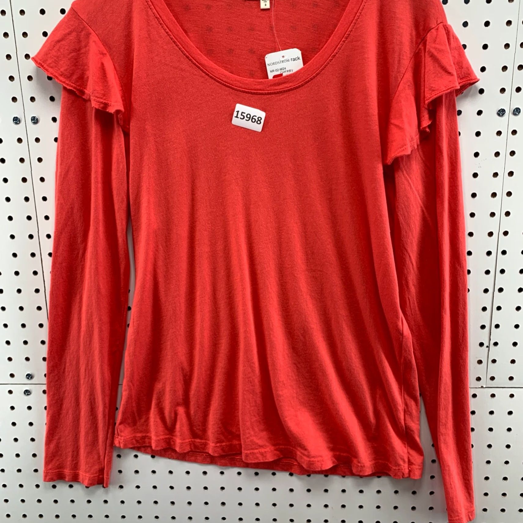Sundry Sundry Women’s T-Shirt Long Sleeve Ruffle Cherry Red 3 Adult Womens NWT Size 3 Size XS / US 0-2 / IT 36-38 - 4 Thumbnail