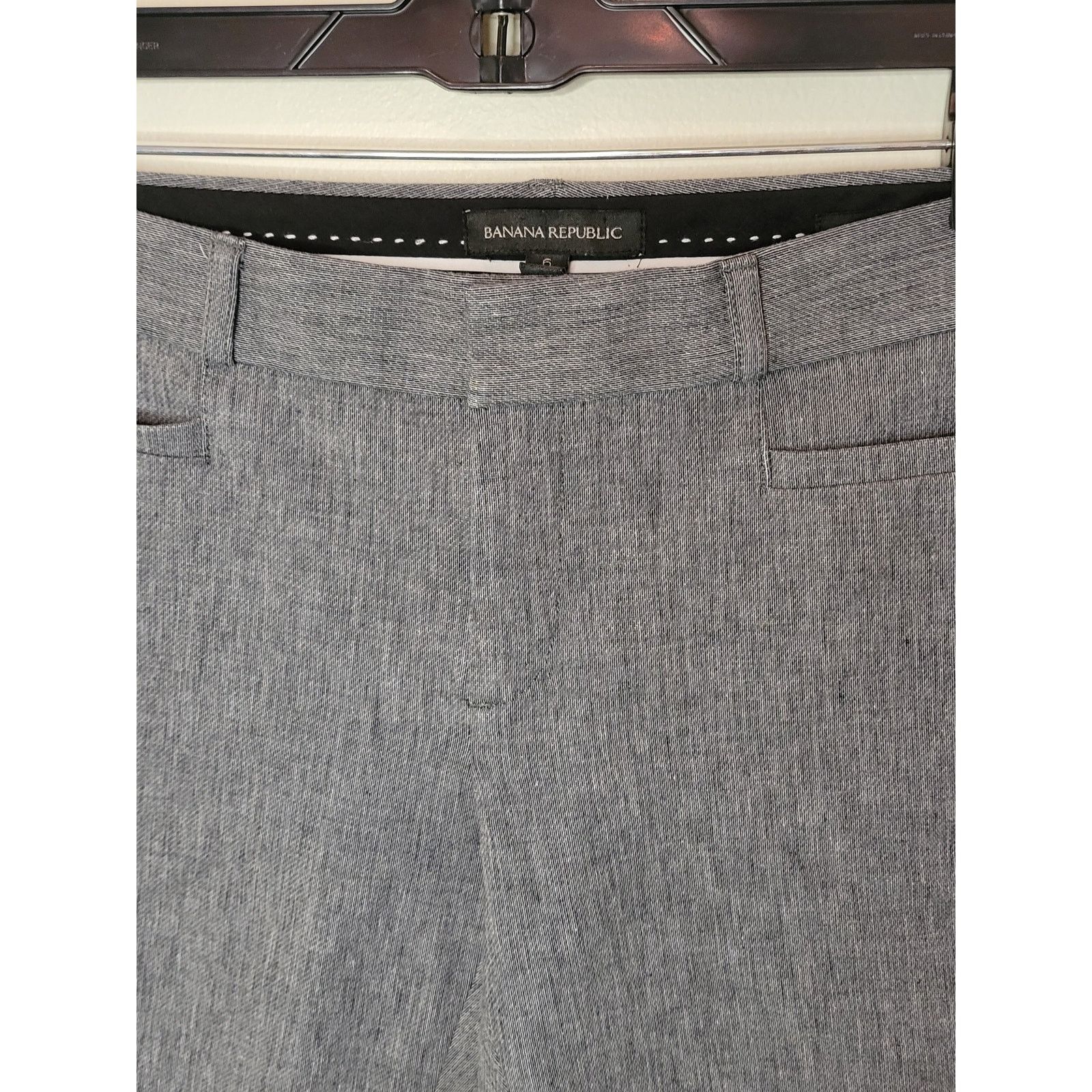 Banana Republic Women's Banana Republic Gray/Black Ankle Dress Pants Size 6 Size 28" / US 6 / IT 42 - 7 Thumbnail