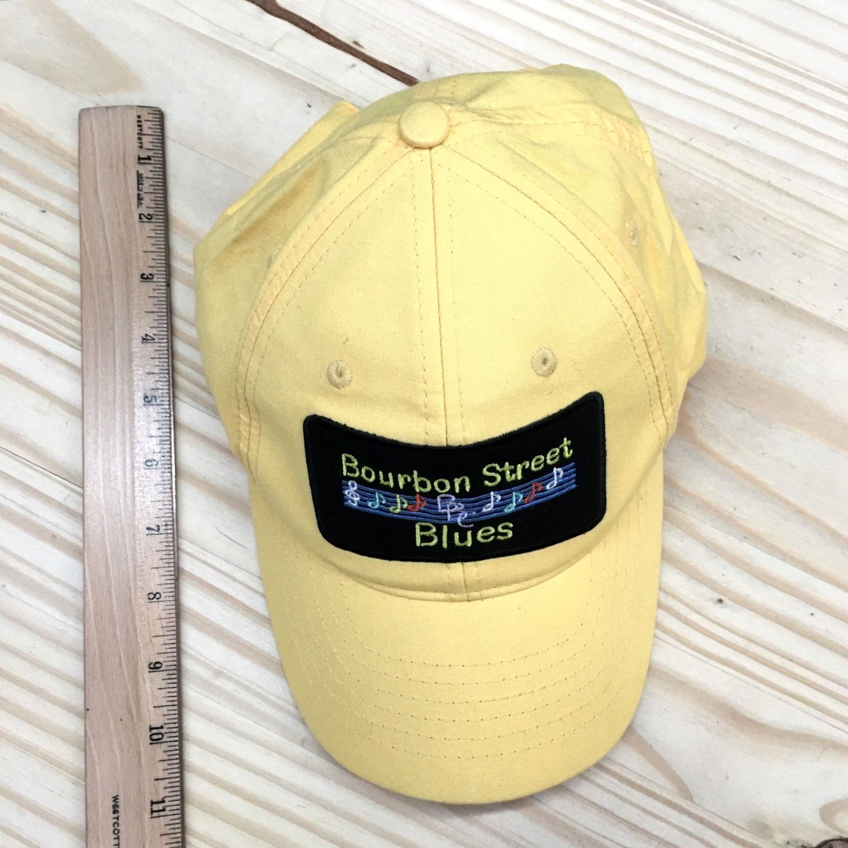 Vintage Bourbon Street Blues Baseball Cap Hat Mens One Size Yellow Adjustable Size ONE SIZE - 3 Thumbnail