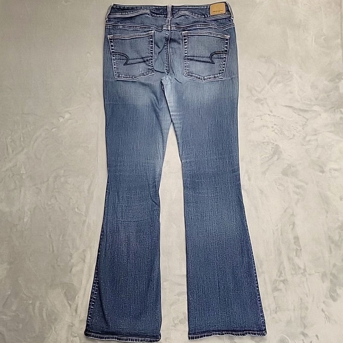 American Eagle Outfitters American Eagle Jeans Women 12 Tall Blue Super Stretch Denim Flared Bootcut Jeans Mens? Size 34" / US 12 / IT 48 - 5 Thumbnail