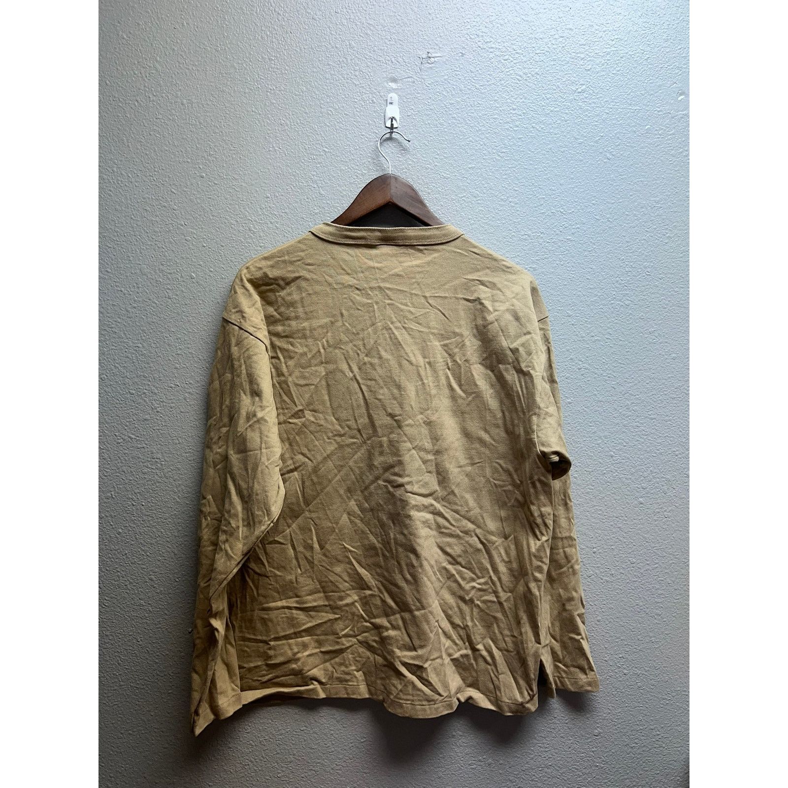 Anvil Vintage Long Sleeve Brown Shirt 1/4 Button Up Tee Large 90s Size US L / EU 52-54 / 3 - 6 Thumbnail