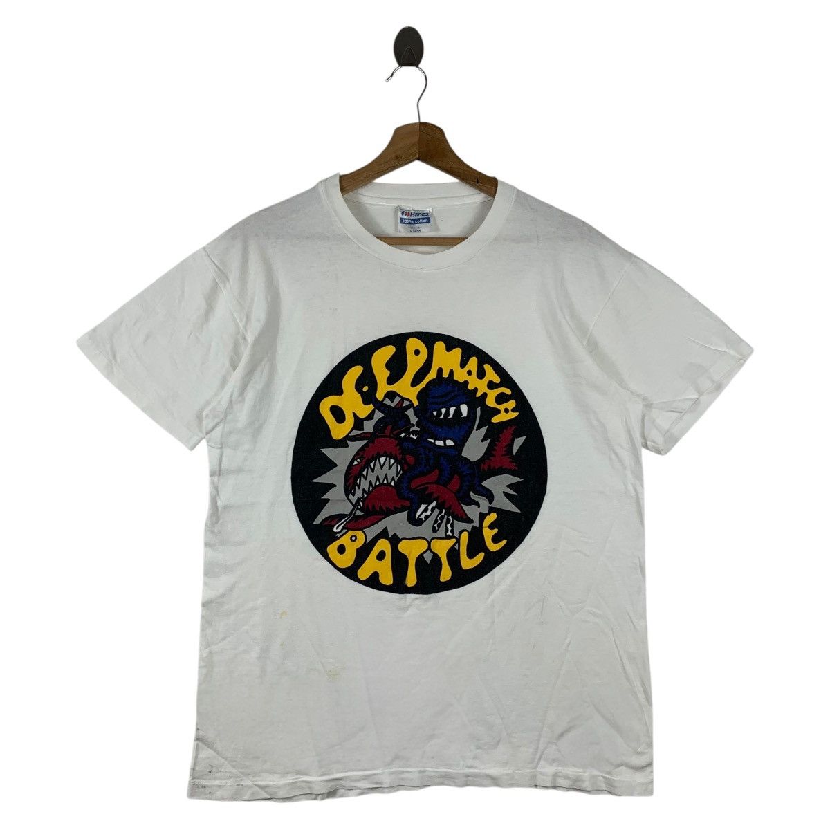 Hanes Vintage DEEPMATCH BATTLE art printed tee Size US L / EU 52-54 / 3 - 1 Thumbnail