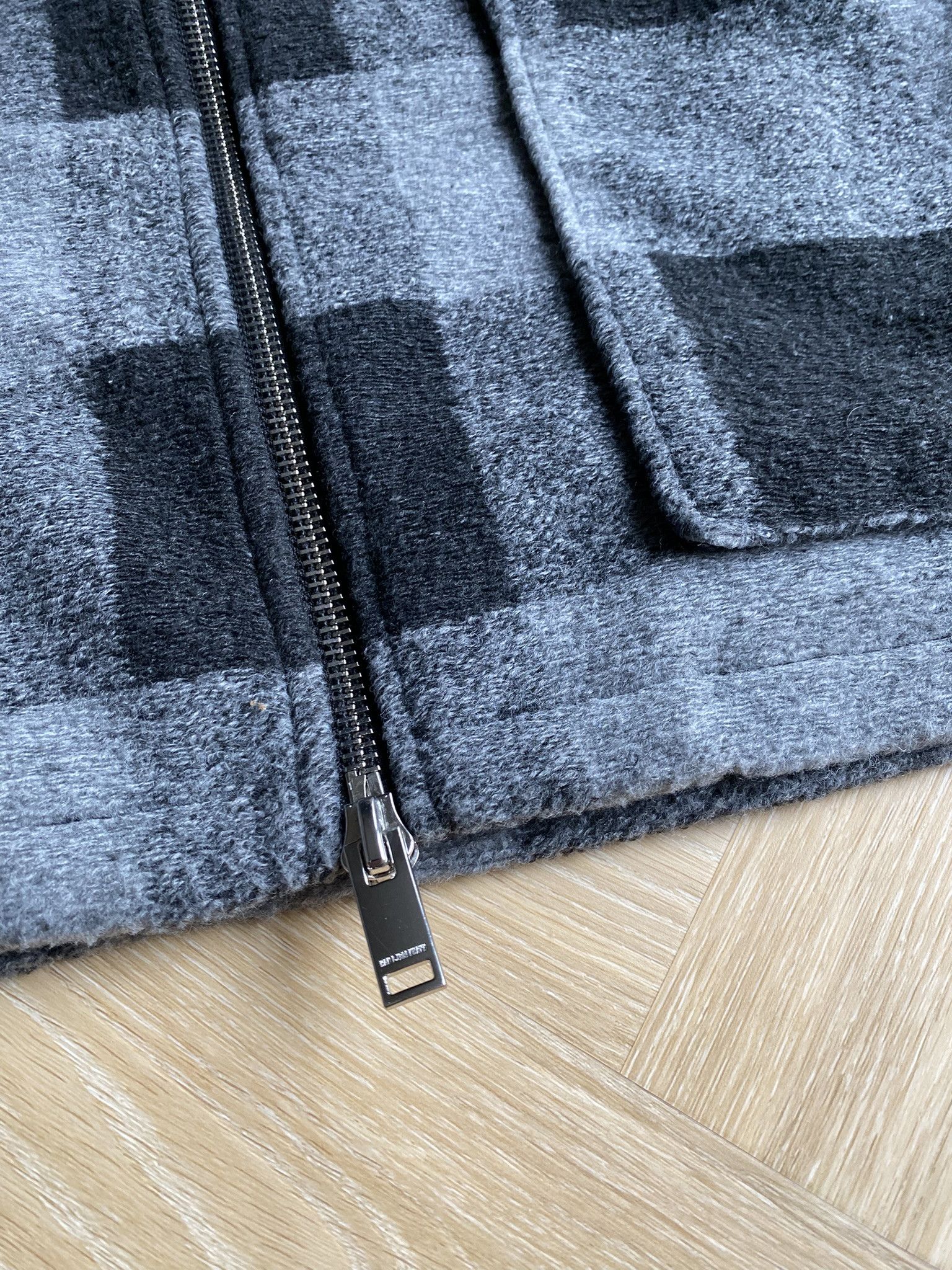 Acne Studios $810 - 50/L - Zip Boxy Jacket - Black/Grey Check Size US L / EU 52-54 / 3 - 6 Thumbnail