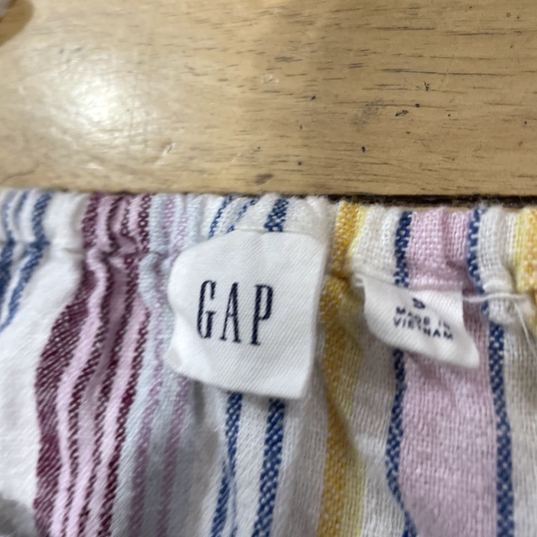 Gap GAP Linen OTS Striped Blouse Womens S Multicolor Retro 90s Coastal Casual Size S / US 4 / IT 40 - 4 Thumbnail