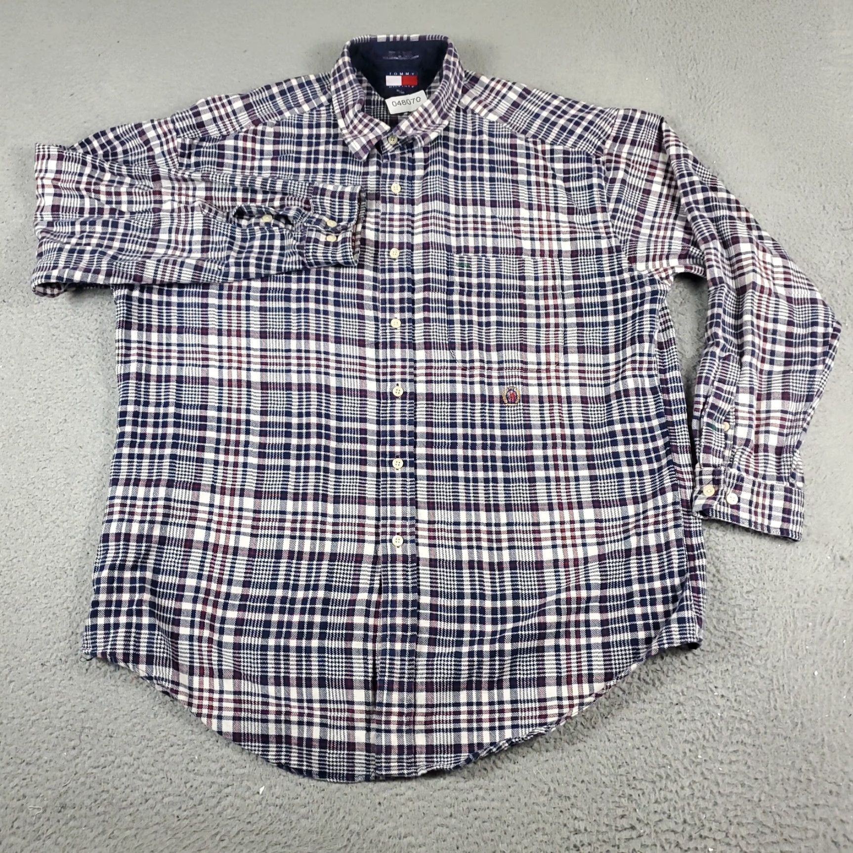 Tommy Hilfiger Tommy Hilfiger Shirt Mens XL Red Blue Plaid Button-Up Long Sleeve Casual Classic Preppy American Size US XL / EU 56 / 4 - 2 Thumbnail