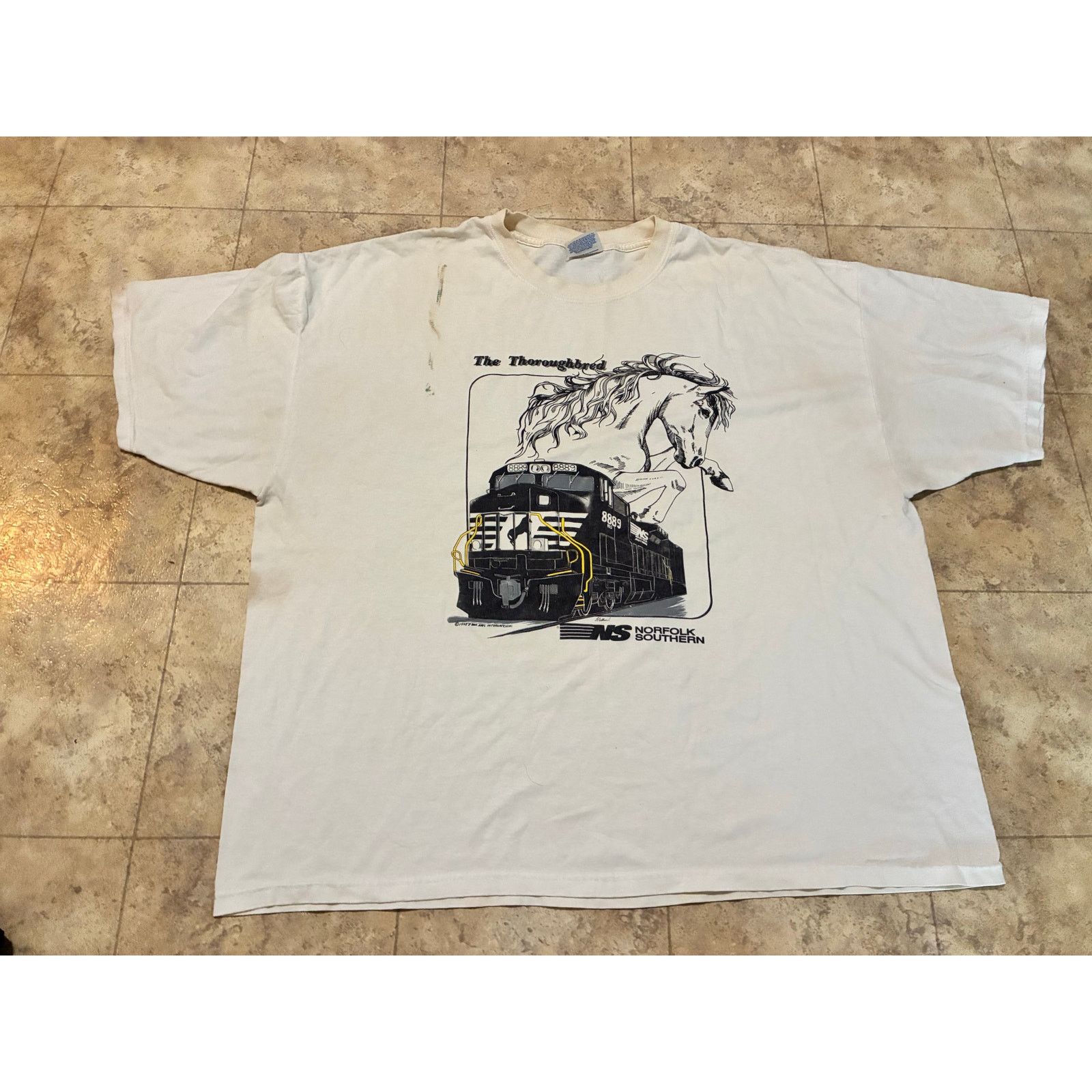 Hanes Vintage 1995 Norfolk Southern Thoroughbred White XXL T-Shirt Size US XXL / EU 58 / 5 - 1 Thumbnail