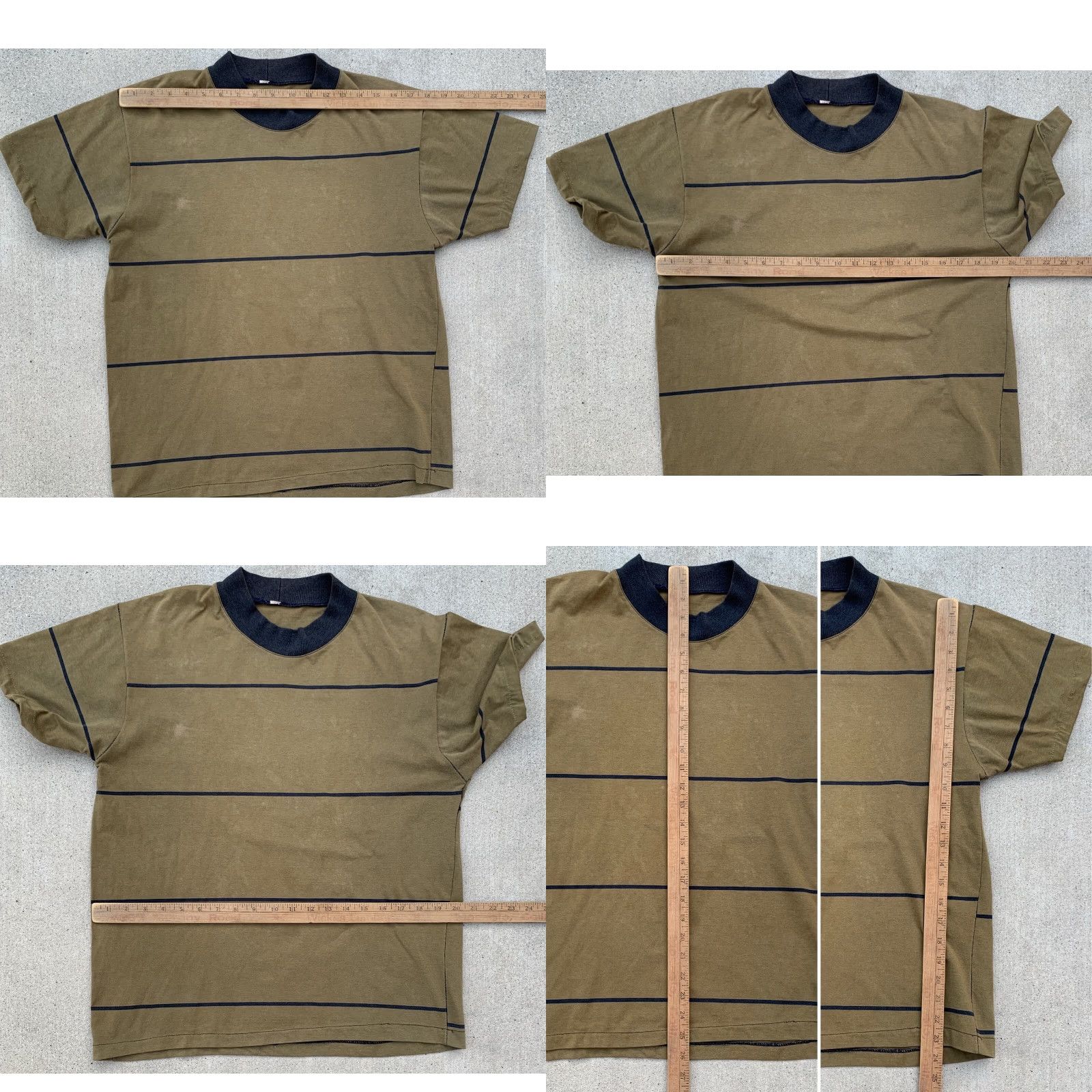 Vintage VINTAGE Striped Tee T Shirt Stripes Fade Single Stitch Size M Green Men T-Shirt Short Sleeve Vintage Yes Mens Size US M / EU 48-50 / 2 - 11 Thumbnail