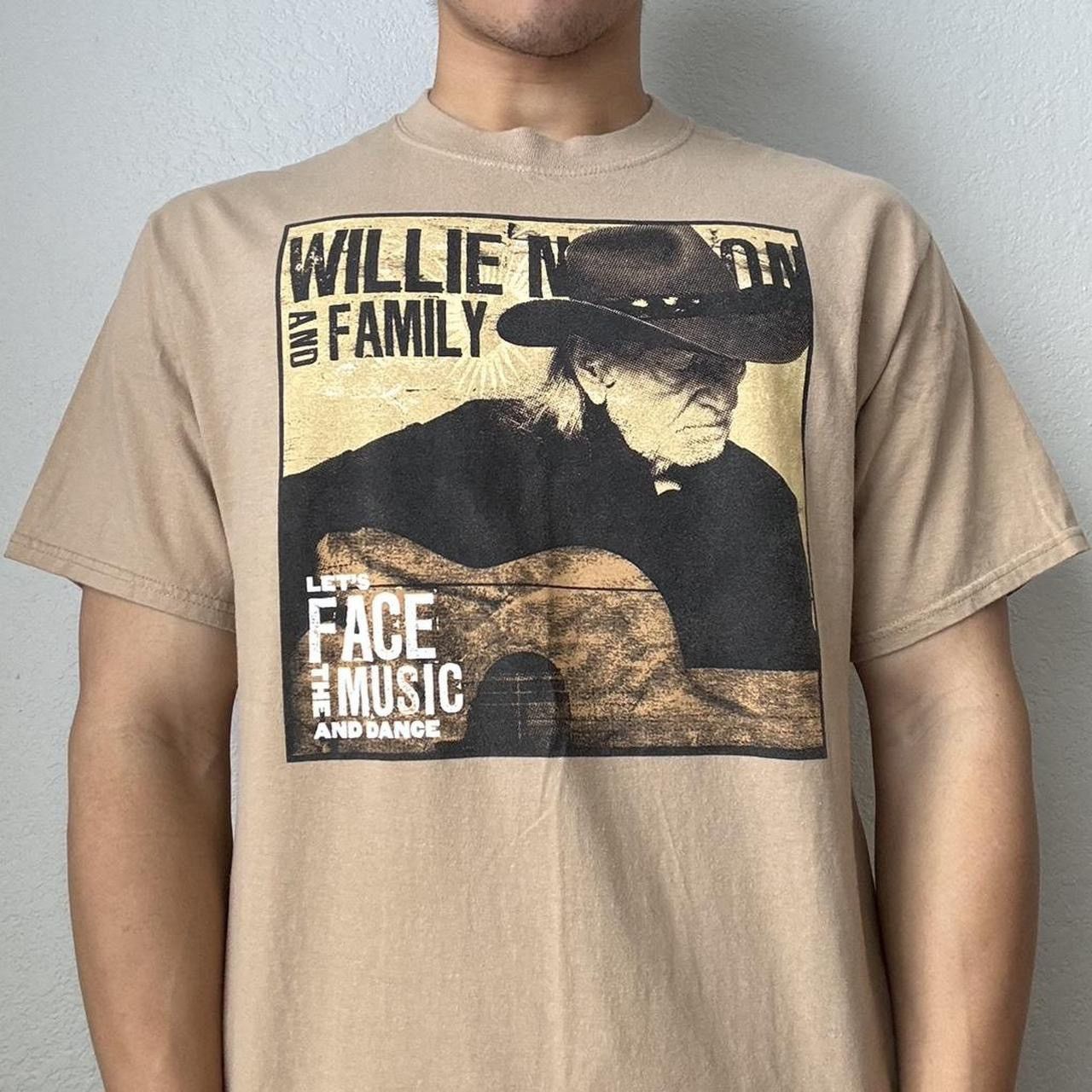 Band Tees × Vintage Vintage Willie Nelson 1990s Band Graphics Cream Tee Shirt Size US L / EU 52-54 / 3 - 7 Thumbnail