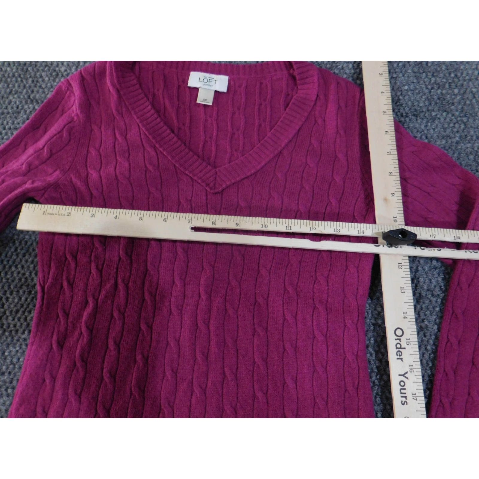 Loft LOFT Ann Taylor Sweater Womens Small Petite Pink Cable Knit Pullover Rabbit Hair Size S / US 4 / IT 40 - 5 Thumbnail