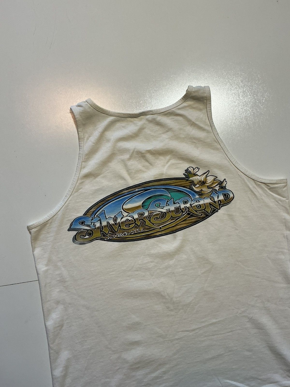 Vintage Vintage Silver Strand Surfboard Surf Hibiscus Tank Top Shirt Size US S / EU 44-46 / 1 - 4 Thumbnail