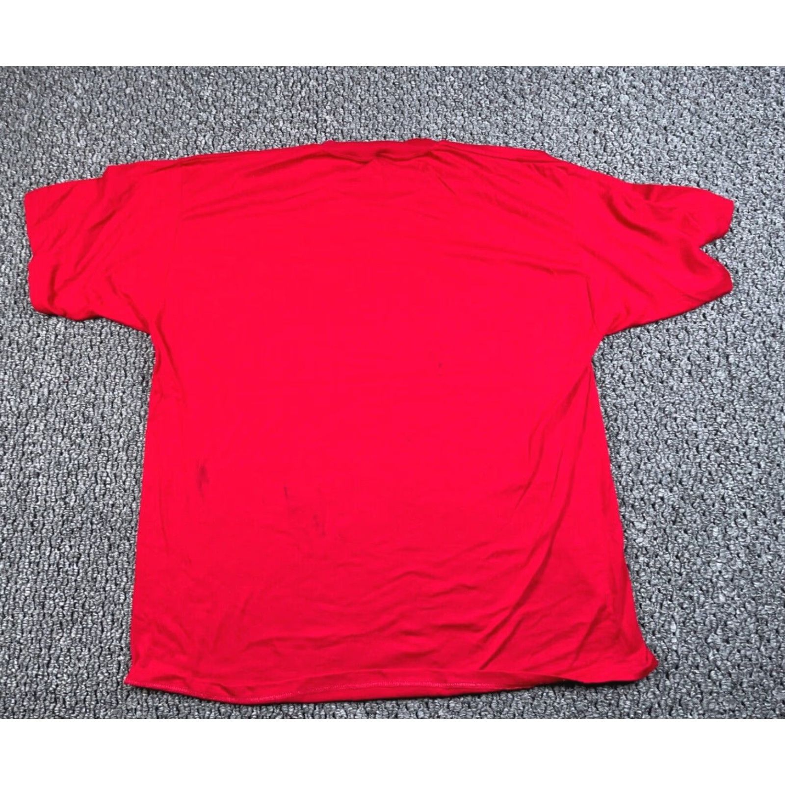 Jerzees VTG 90s Jerzees Blank T-Shirt Adult 2X Red Solid 50-50 Made in USA Men Shirt Old School 90s Mens Size US XXL / EU 58 / 5 - 2 Thumbnail