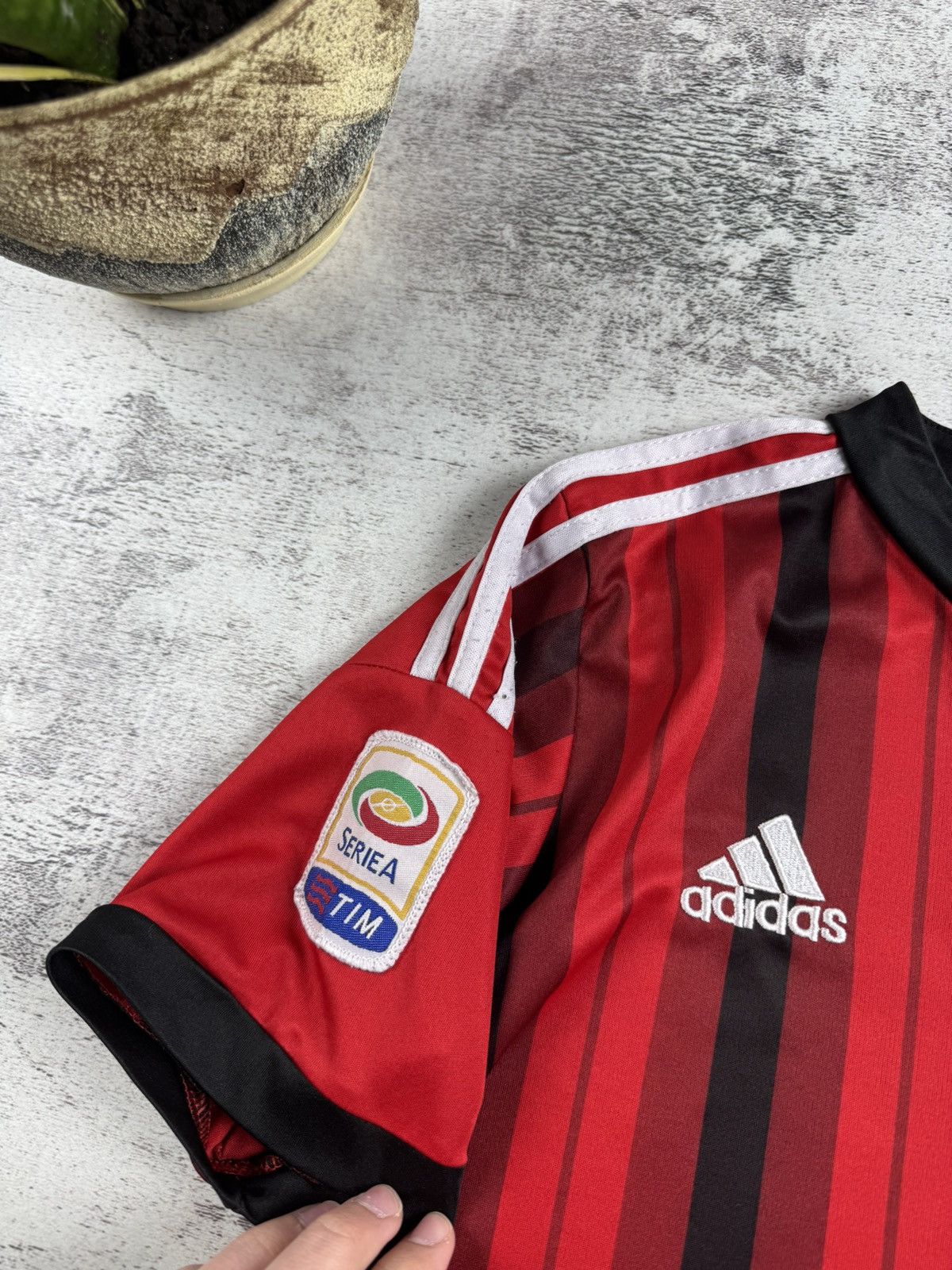 Adidas AC MILAN Adidas 2014/2015 Serie A Red Home Soccer Football T Shirt Jersey Kit Size US S / EU 44-46 / 1 - 9 Thumbnail