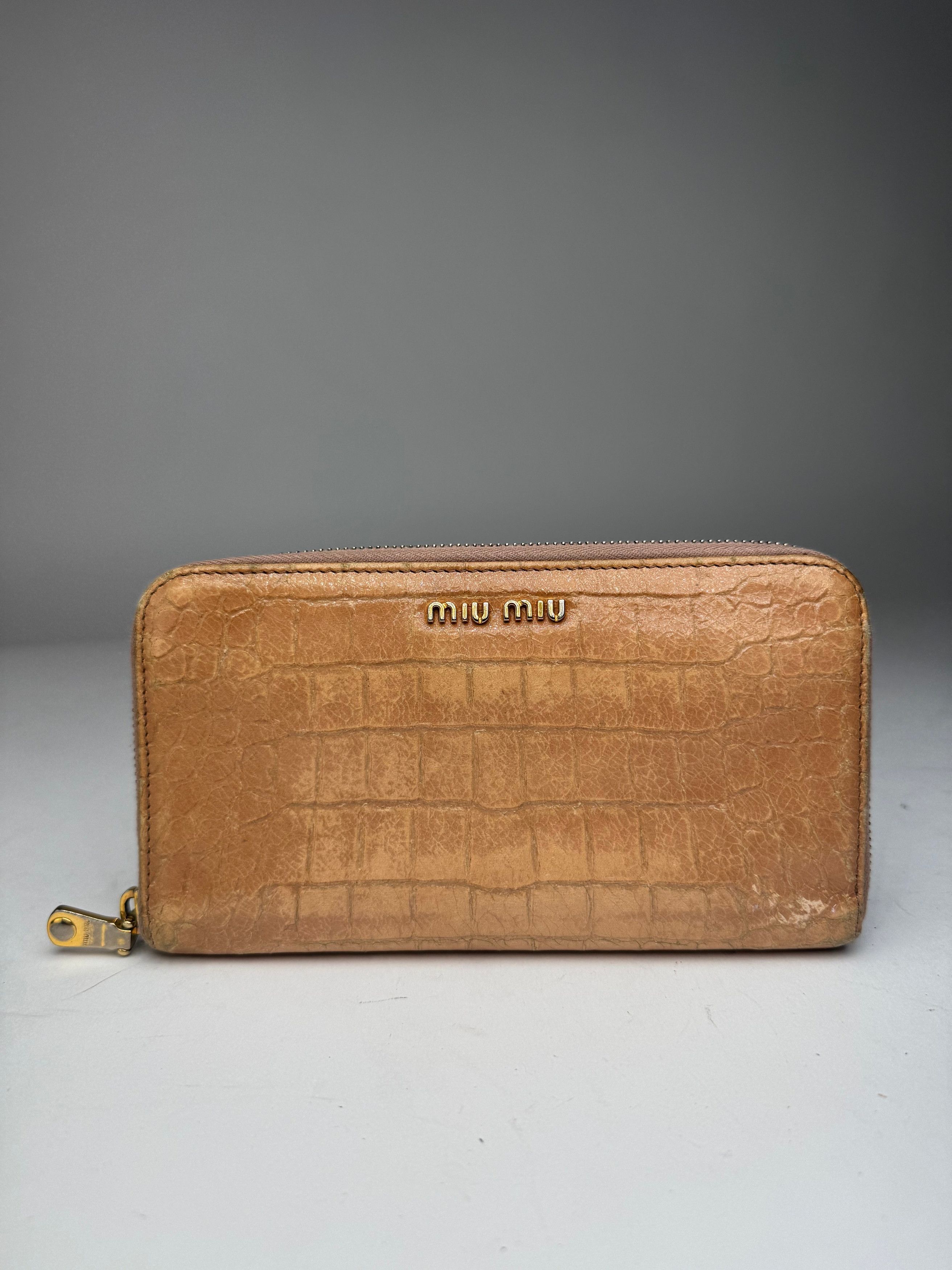 Miu Miu Vintage Leather wallet brown Size ONE SIZE - 1 Thumbnail