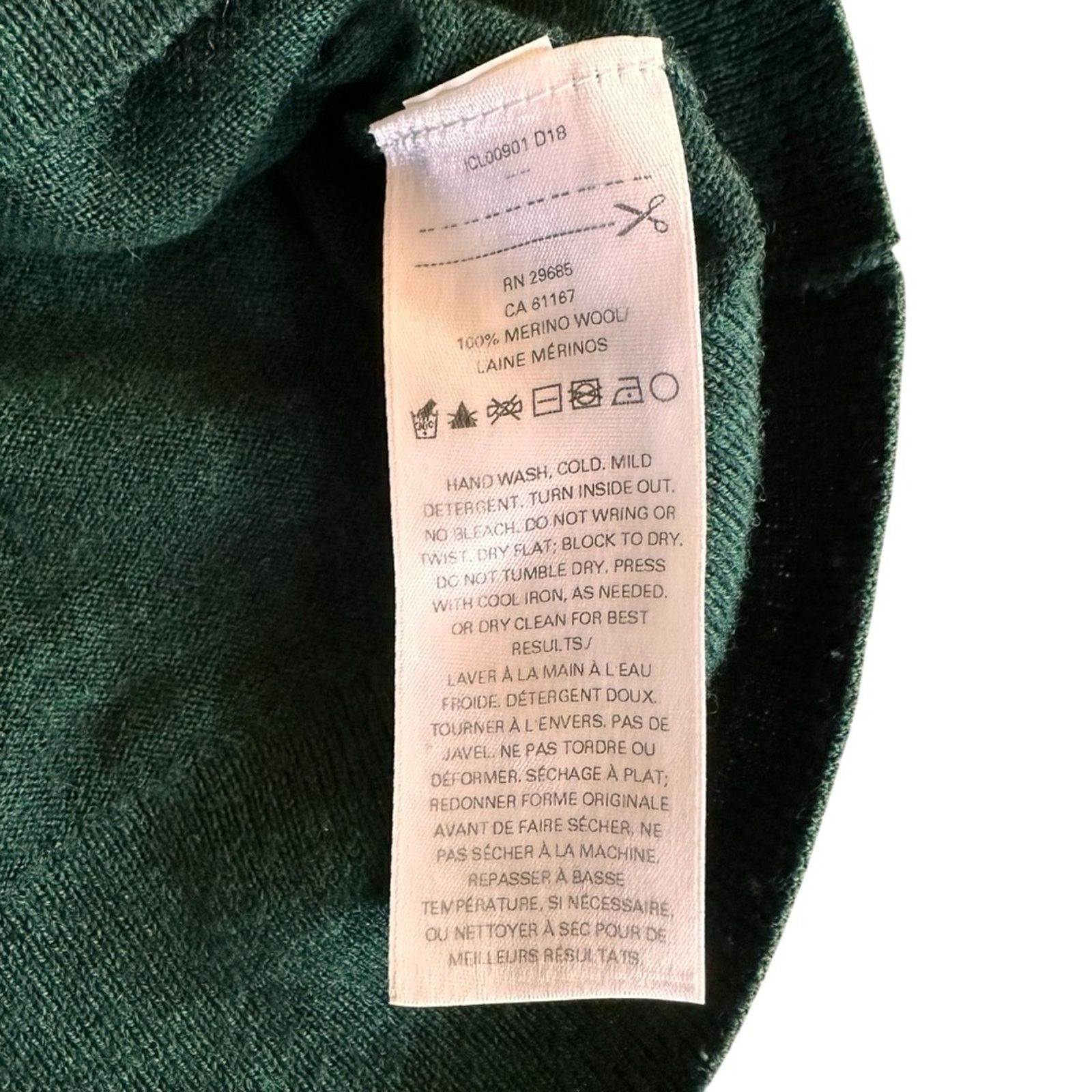 Pendleton Pendleton Merino Wool V-Neck Sweater – Hunter Green – Size M Size M / US 6-8 / IT 42-44 - 4 Thumbnail