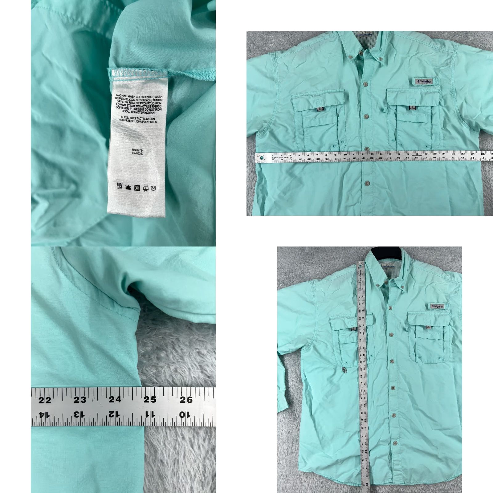 Altea Columbia Shirt Men’s Large Teal PFG Fishing Angler Nylon UPF Vented Button-Up Size US L / EU 52-54 / 3 - 8 Thumbnail