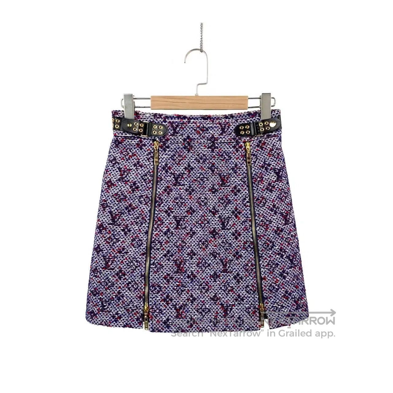 Louis Vuitton Louis Vuitton Full logo tweed old flower zipper skirt| Size 24" / US 00 / IT 34 - 1 Thumbnail