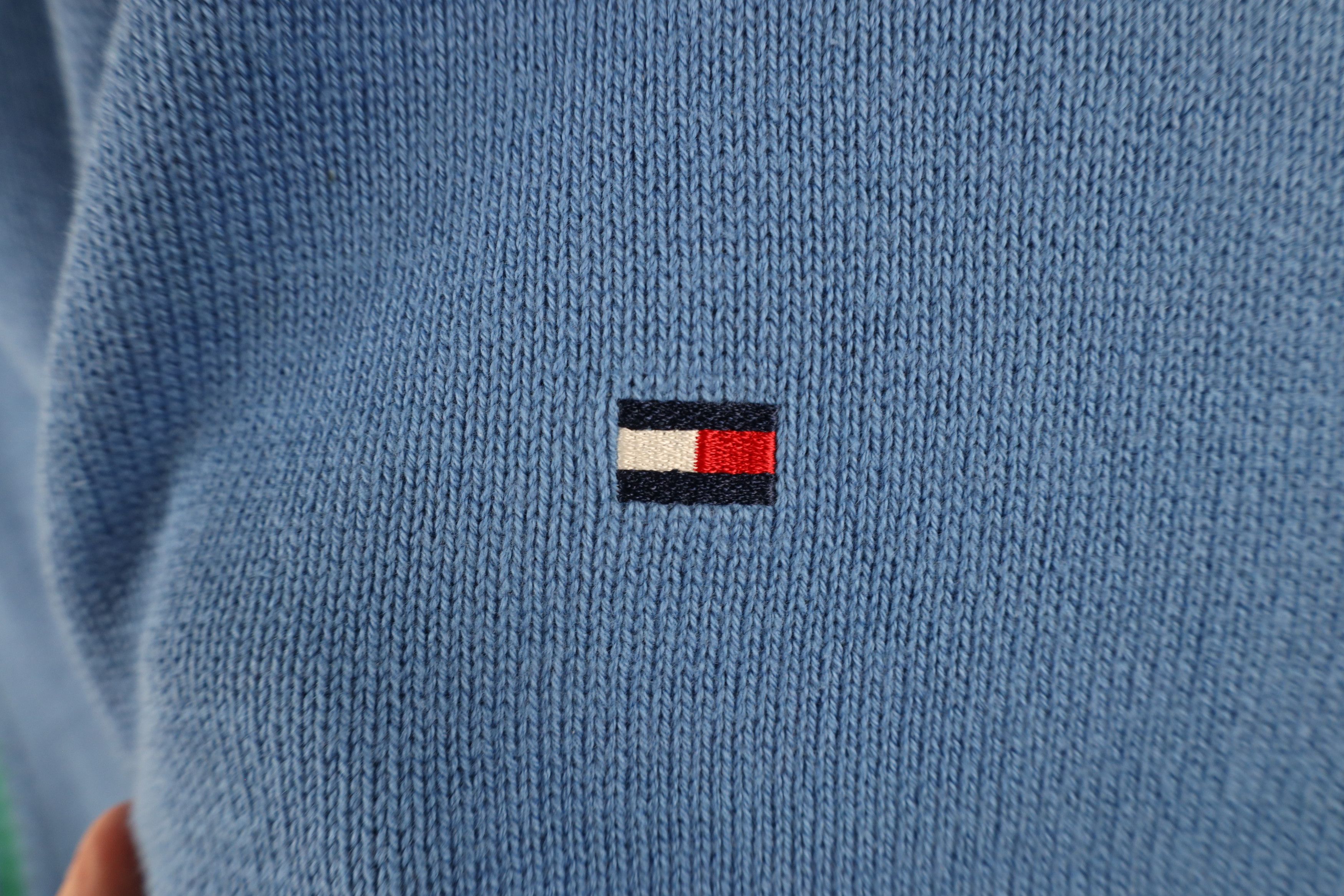 Tommy Hilfiger × Vintage Vintage 90s Tommy Hilfiger Cotton Knit V-Neck Sweater Vest Size US XL / EU 56 / 4 - 4 Thumbnail