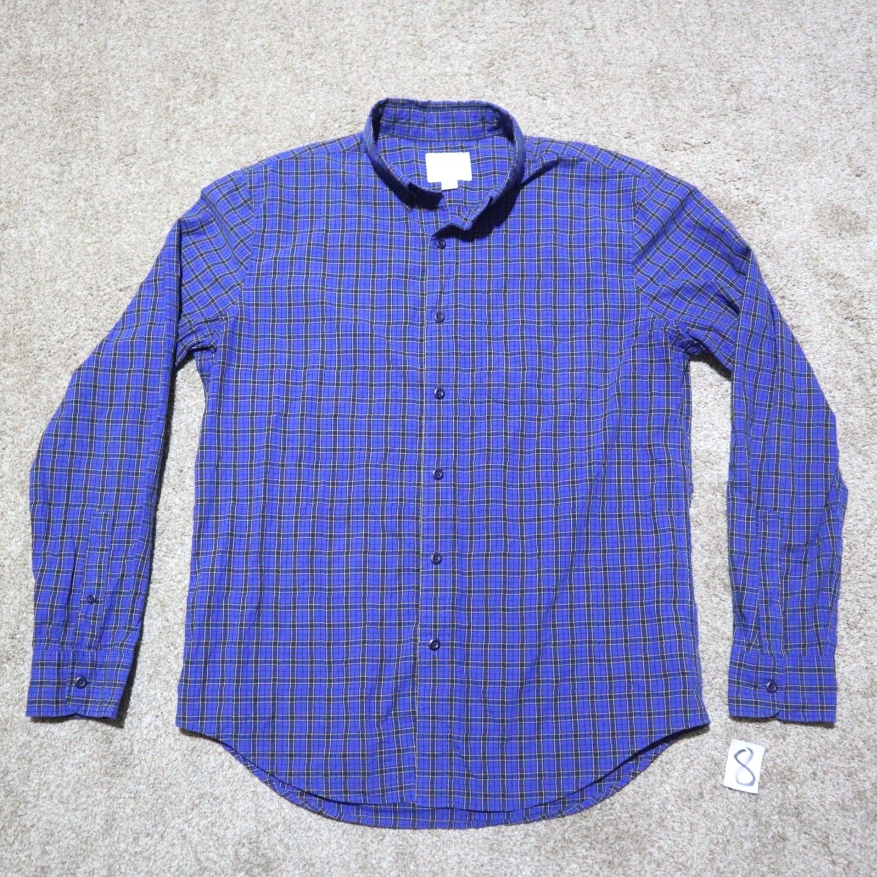 Vintage VINTAGE American Eagle Shirt Blue Checkered Long Sleeve Button-Up Adult M Medium Blue 90s Concert Style Mens Size US M / EU 48-50 / 2 - 2 Thumbnail