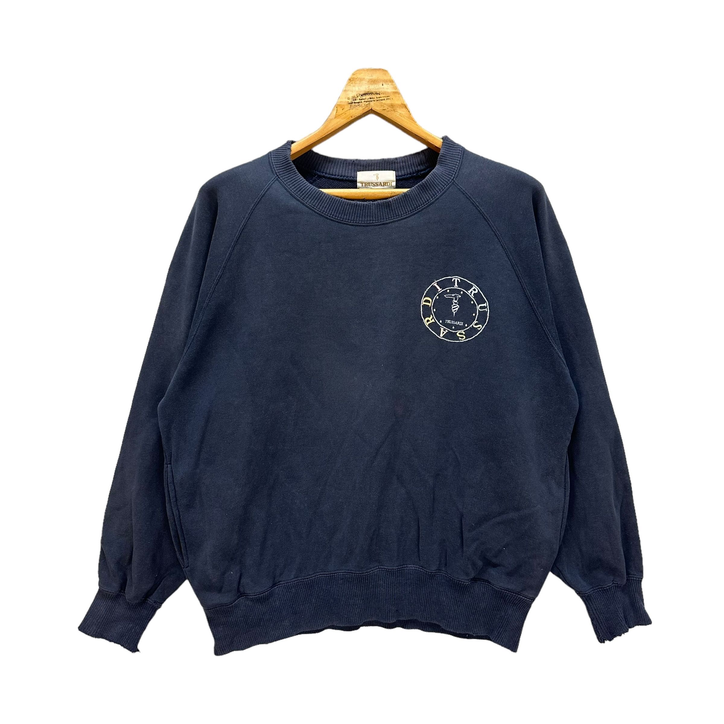 Trussardi TRASHED TRUSSARDI EMBROIDERY BIG LOGO SWEATSHIRT #8935-040 Size US L / EU 52-54 / 3 - 4 Thumbnail