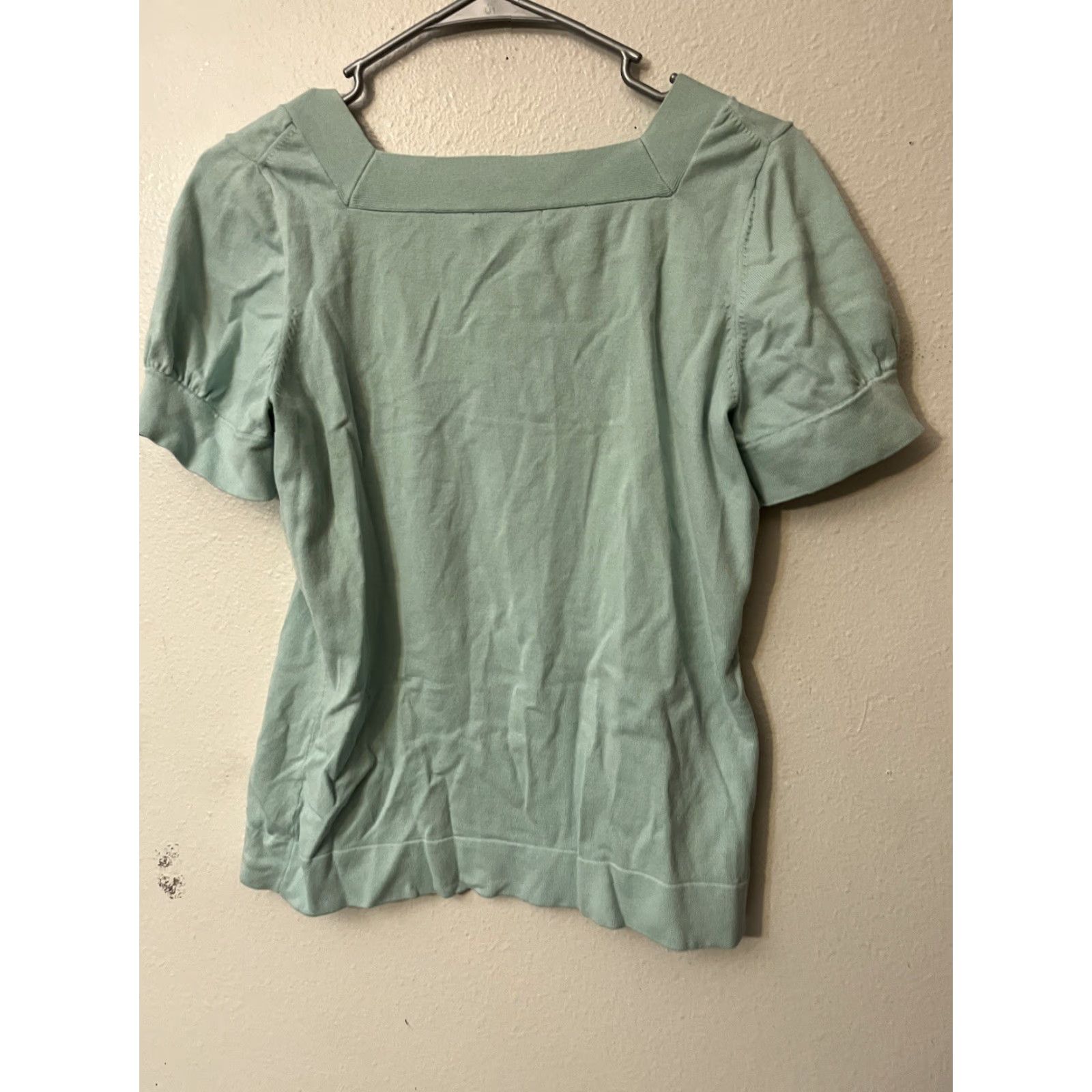 Banana Republic Banana Republic Shirt Women M Blue Square Neck Puff Sleeve T Shirt Cotton Blend Mod al Spandex Basic Slim Size M / US 6-8 / IT 42-44 - 3 Thumbnail