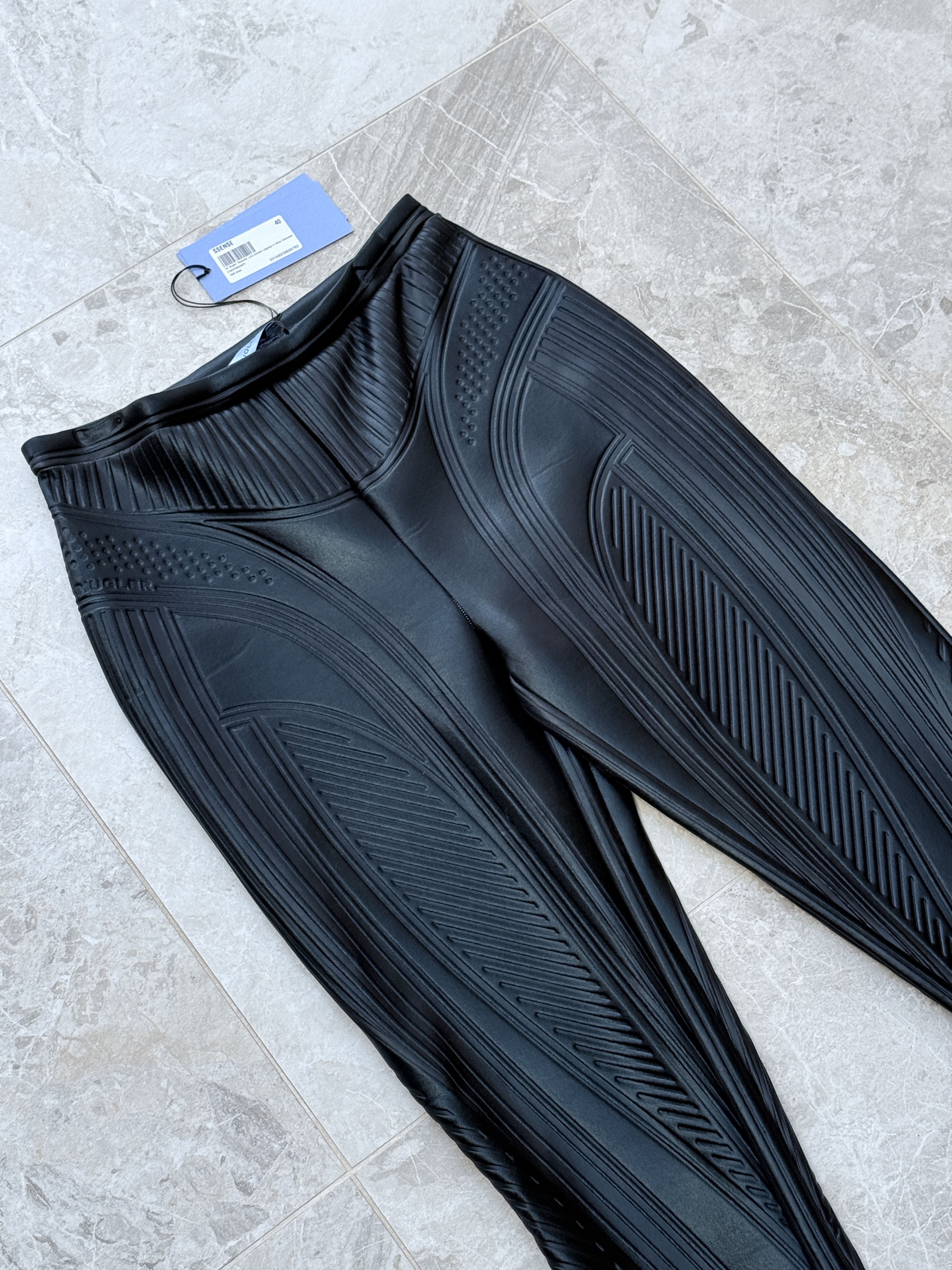 Mugler Embossed bonded scuba leggings Size 28" / US 6 / IT 42 - 2 Thumbnail