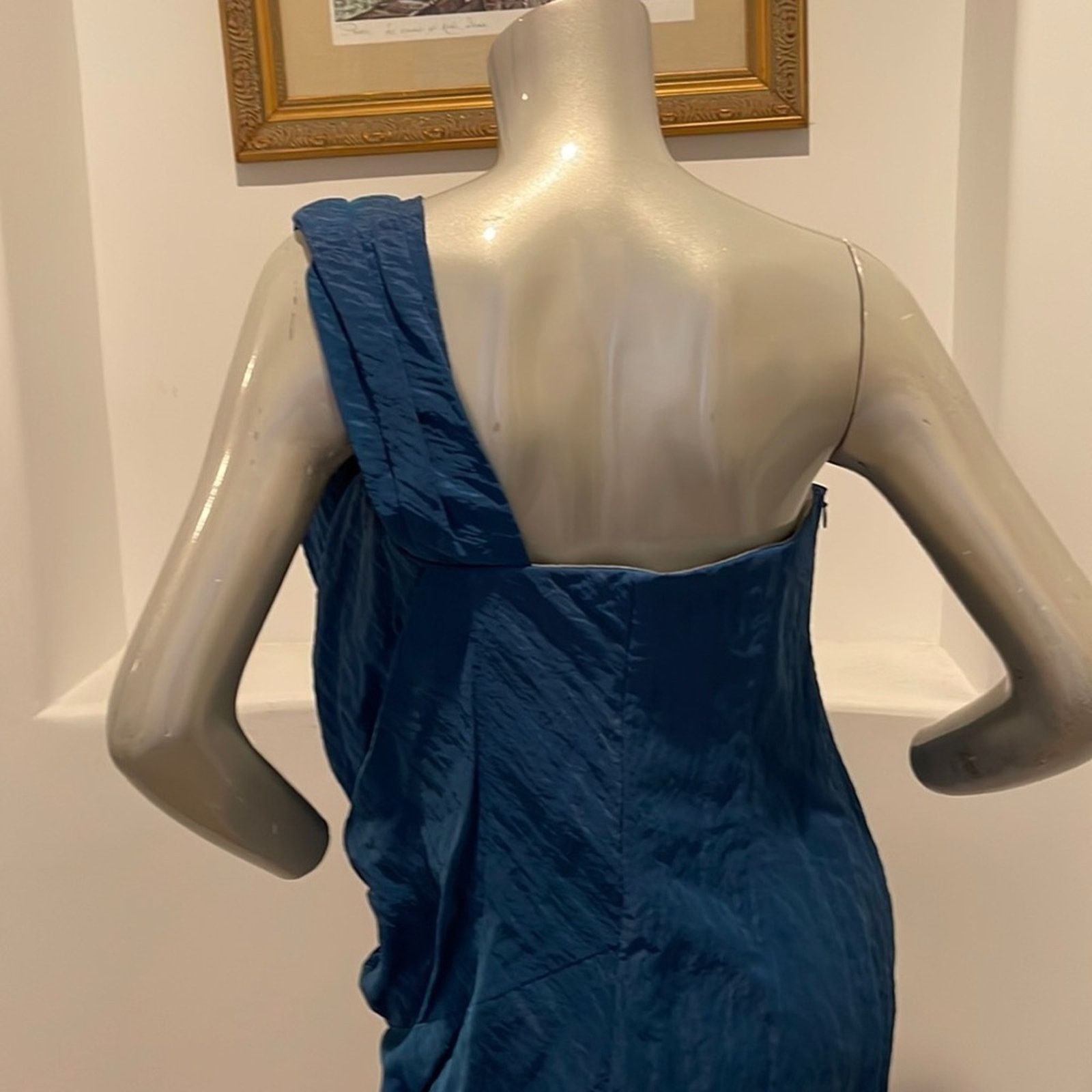 Ports 1961 Ports 1961 Runway One Shoulder Blue Sapphire Dress Size 10 Size L / US 10 / IT 46 - 13 Thumbnail