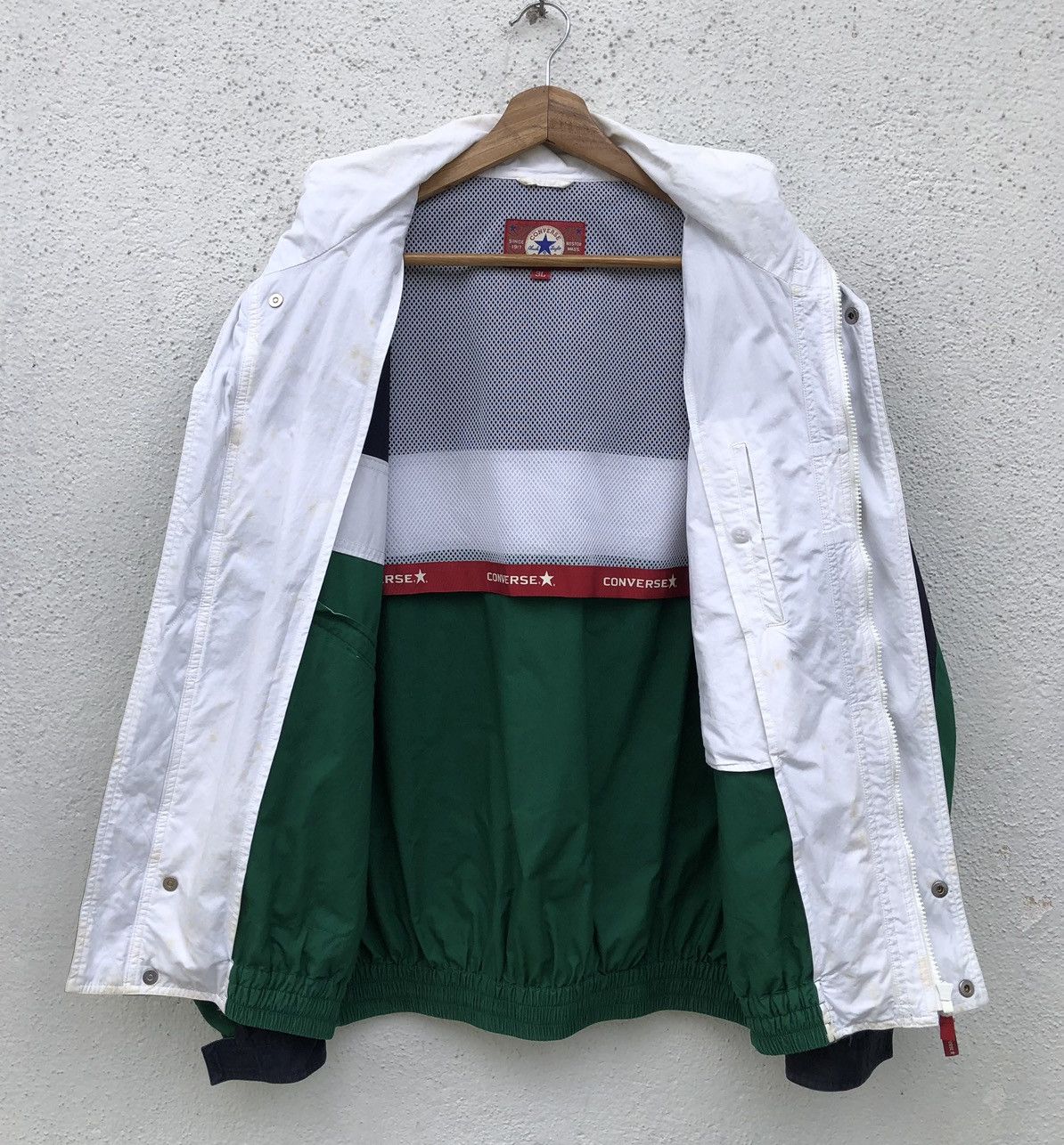 Converse Vintage 90s Converse Colour Block Bomber Jacket Size US L / EU 52-54 / 3 - 3 Thumbnail