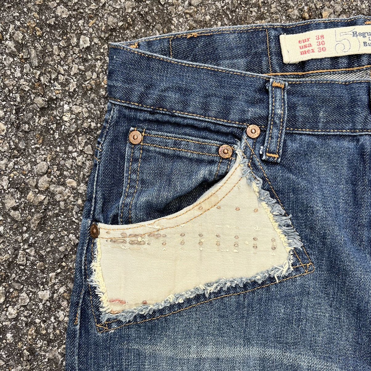 Zara Flared Zara Blue Jeans Patches Denim Boot Cut Japanese Style Size US 28 / EU 44 - 5 Thumbnail