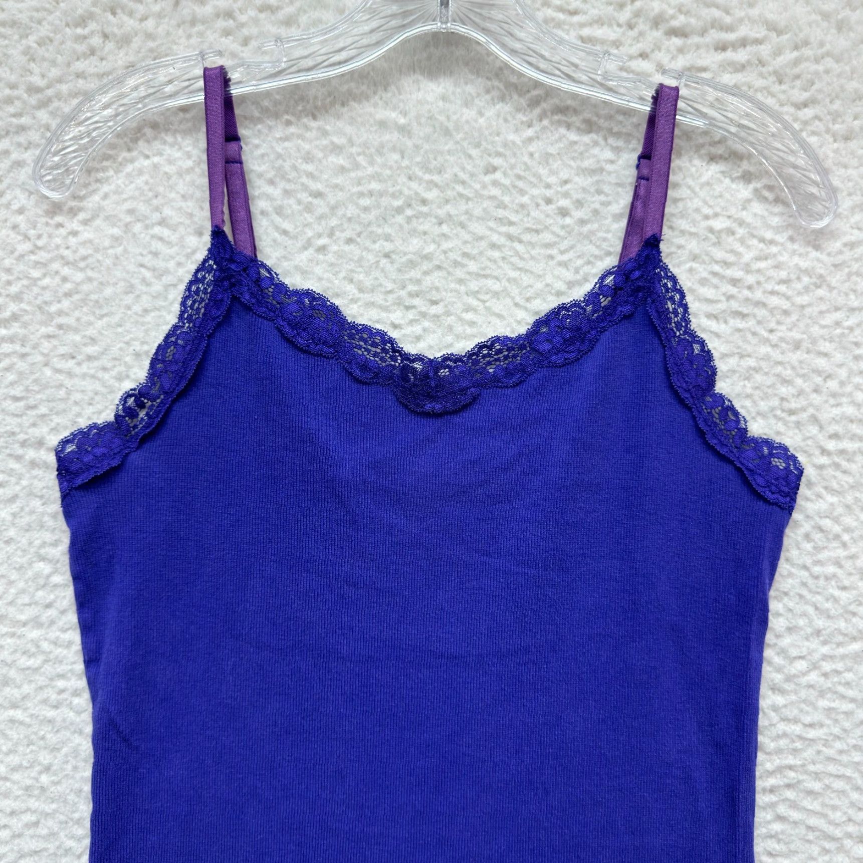 Faded Glory Y2K Vintage Fairy Grunge Whimsigoth Camisole Tank Top L Purple Lace Shirt Mens? Womens? Size L / US 10 / IT 46 - 3 Thumbnail