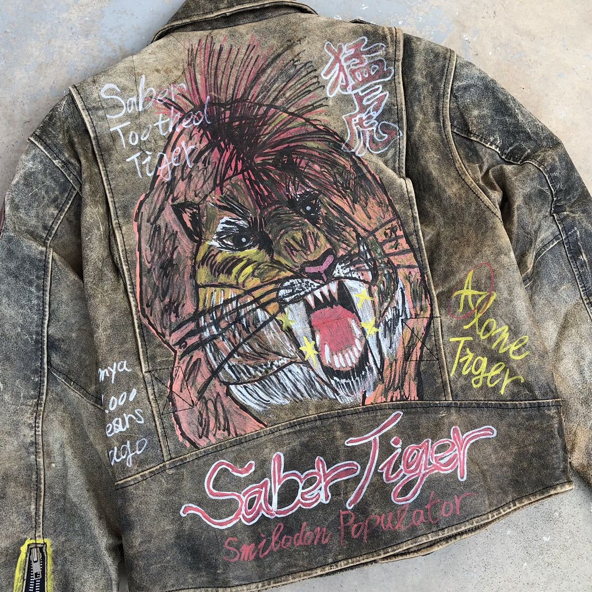 Vintage 🔥VTG Custom Saber Tiger Double Collar Inspired Lewis Leather Size US M / EU 48-50 / 2 - 4 Thumbnail